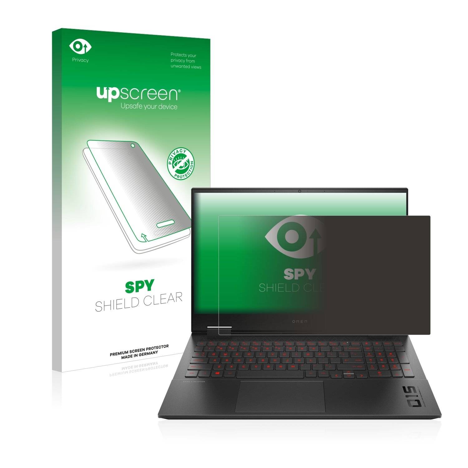 upscreen Spy Shield Clear Premium Blickschutzfolie für HP Omen