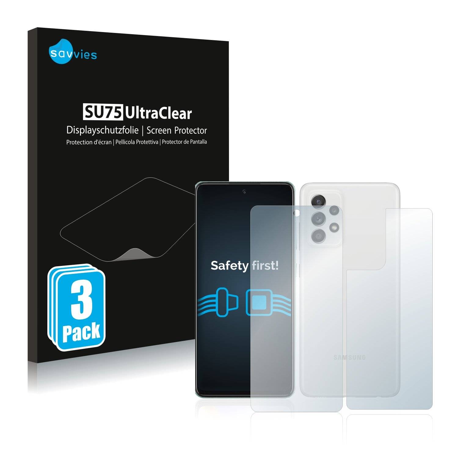 6x Savvies SU75 Displayschutzfolie für Samsung Galaxy A52s 5G (Vorder +