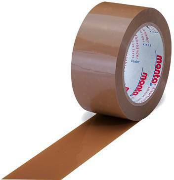 Klebeband monta 124 Breite stark 50mm Länge 66m 65µ PVC braun leise MONTA