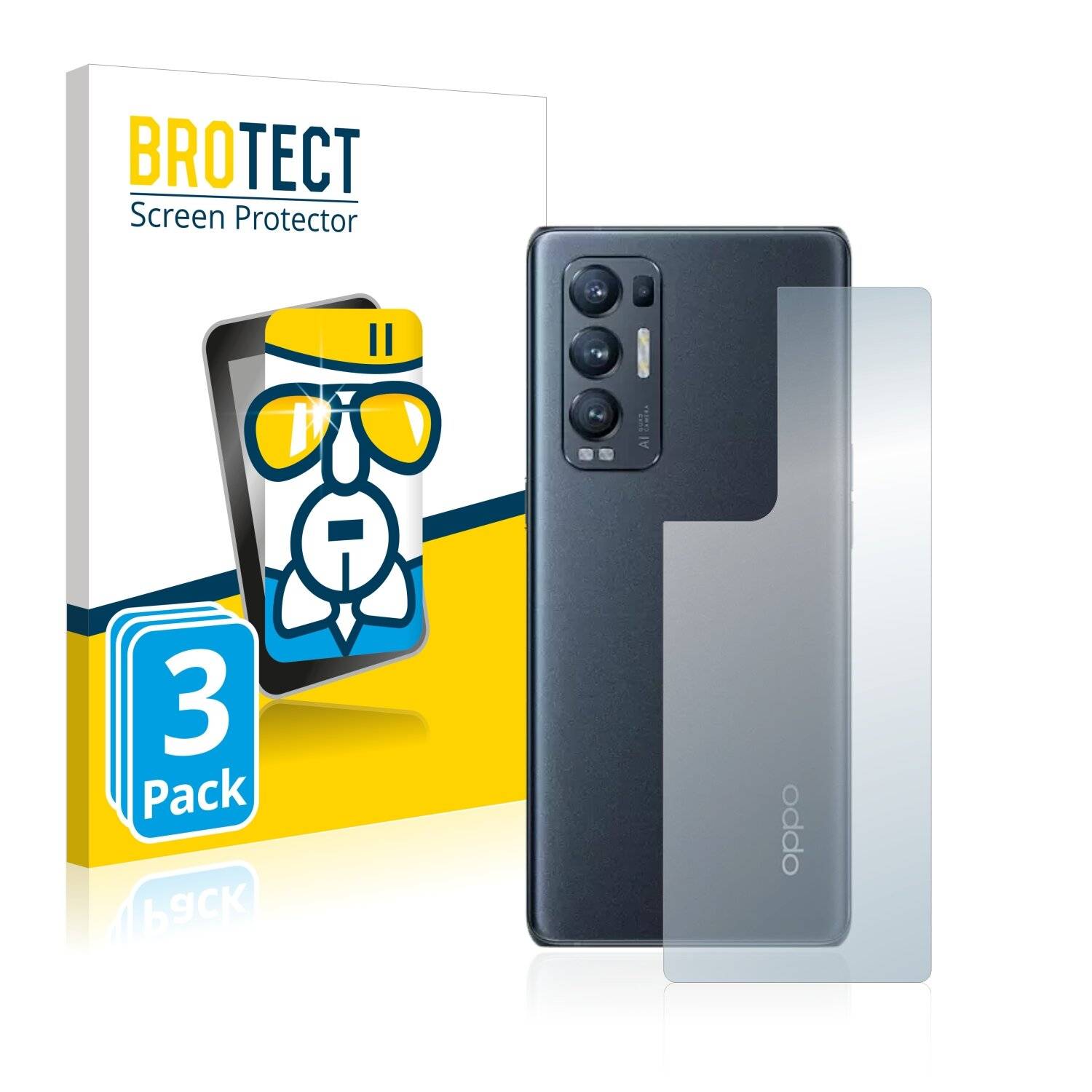 3x BROTECT AirGlass Schutzglas Folie für Oppo Find X3 Neo