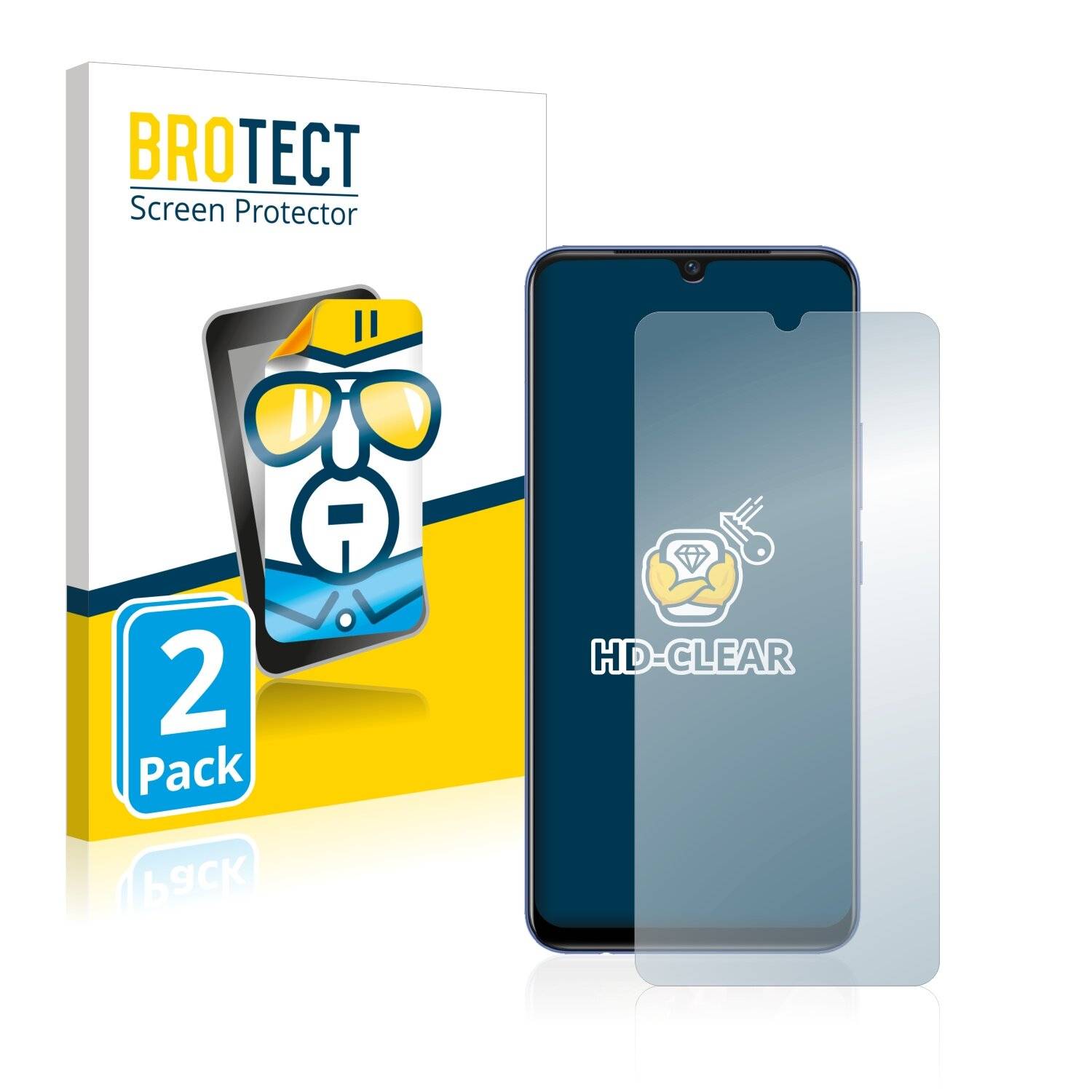 2x BROTECT HD-Clear Displayschutzfolie für Vivo V21e