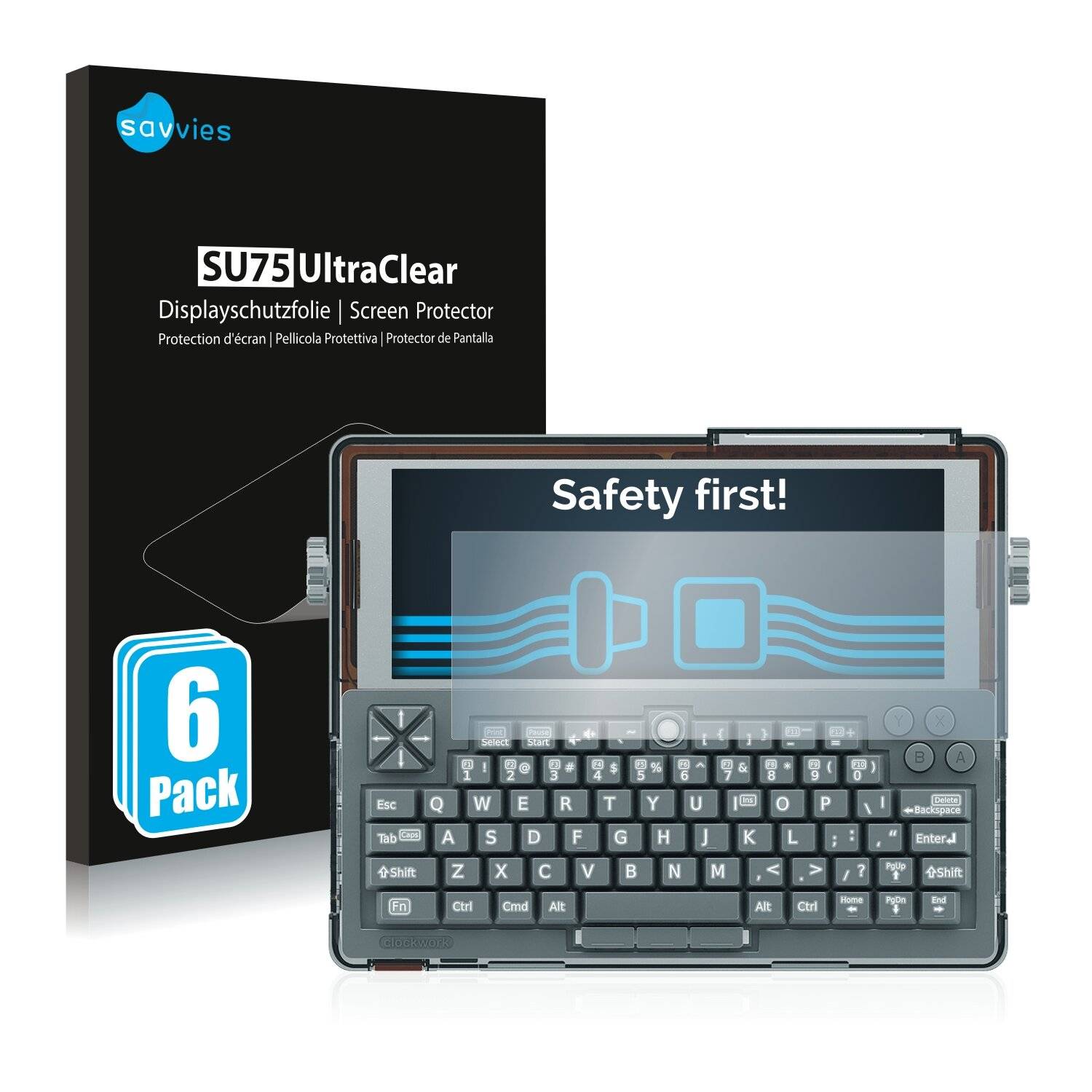 6x Savvies SU75 Displayschutzfolie für ClockworkPi