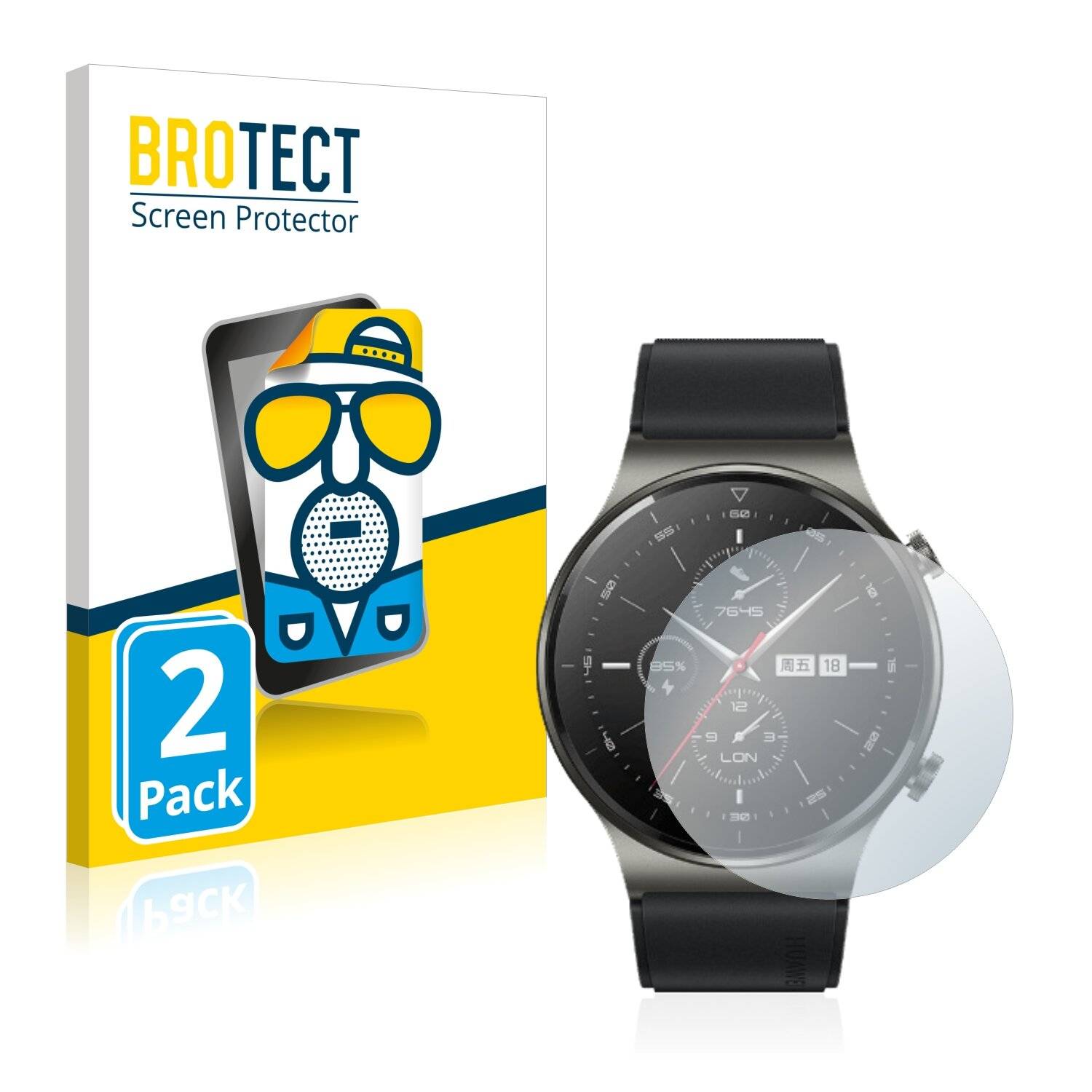 2x BROTECT Matte Displayschutzfolie für Huawei Watch GT 2 Pro ECG - Entspiegelt,