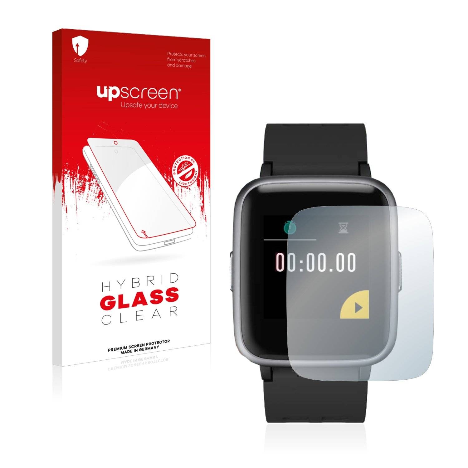 upscreen Hybrid Glass Clear Premium Schutzglas Folie für Letsfit Fitness Tracker