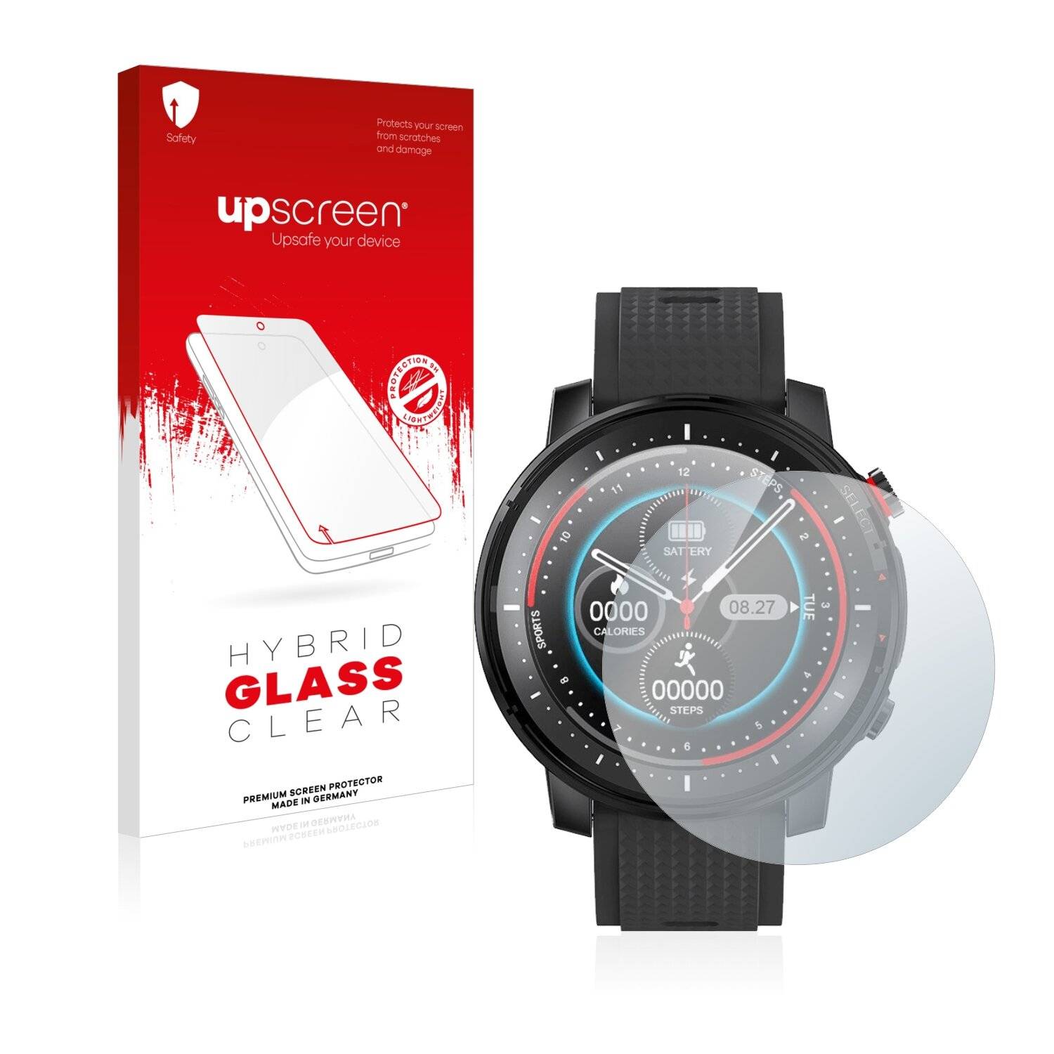upscreen Hybrid Glass Clear Premium Schutzglas Folie für Levowatch