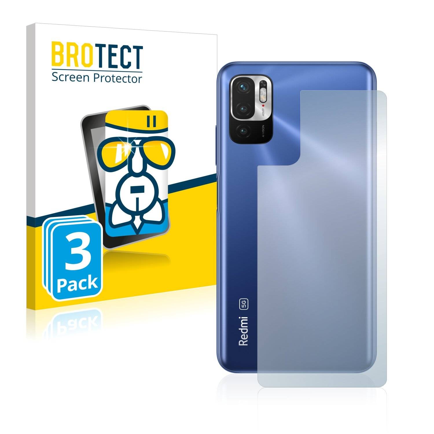 3x BROTECT AirGlass Schutzglas Folie für Xiaomi Redmi Note 10T 5G