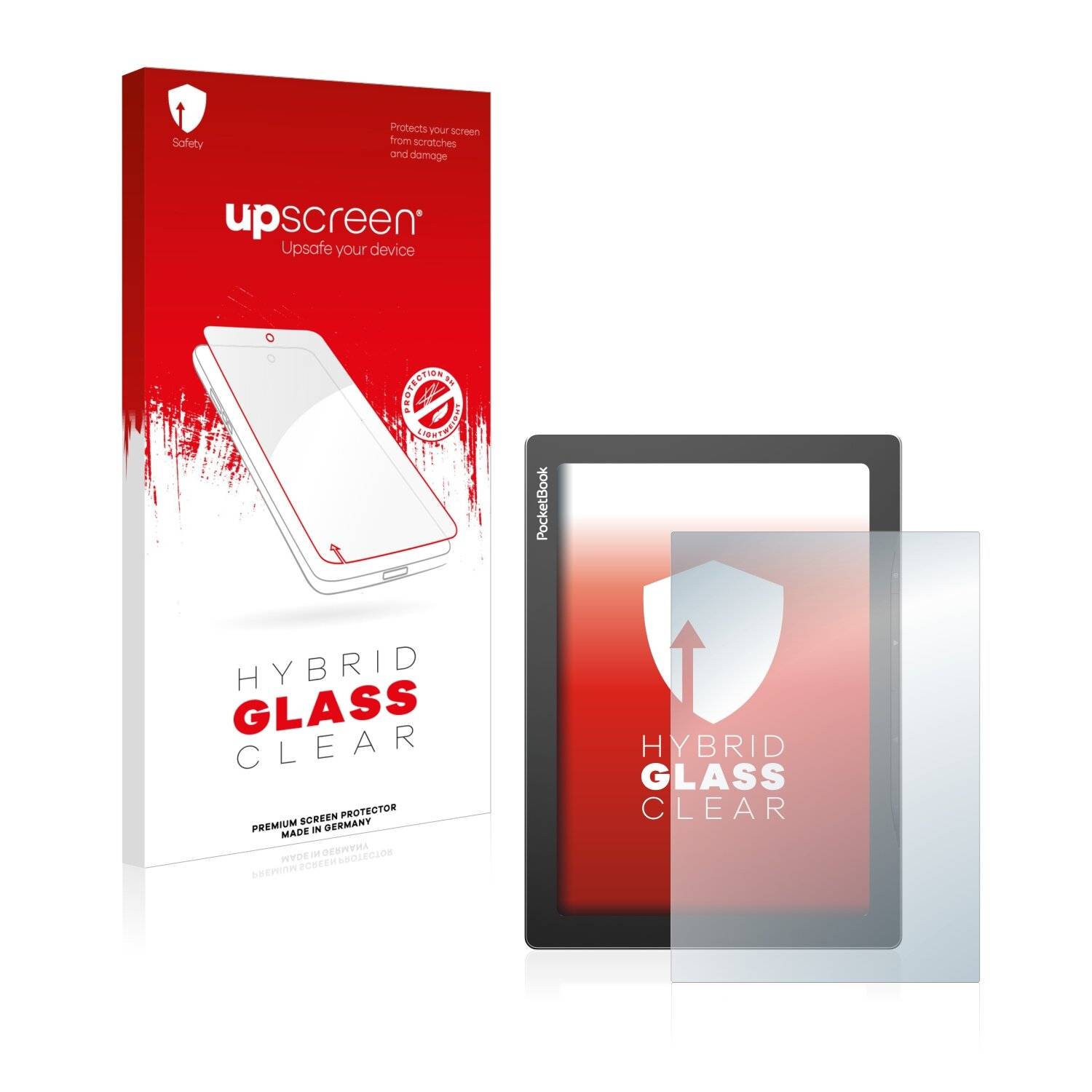 upscreen Hybrid Glass Clear Premium Schutzglas Folie für PocketBook InkPad