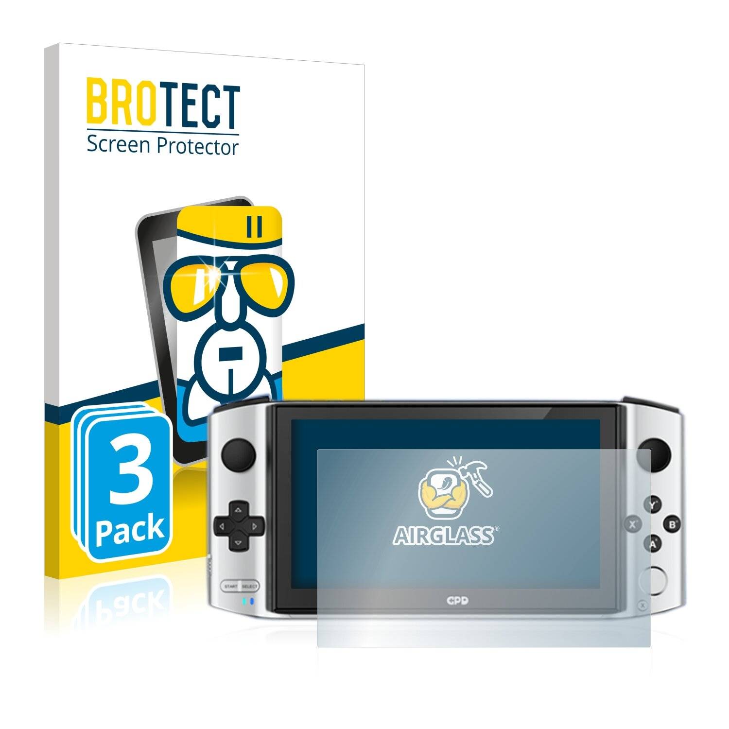 3x BROTECT AirGlass Schutzglas Folie für GPD Win