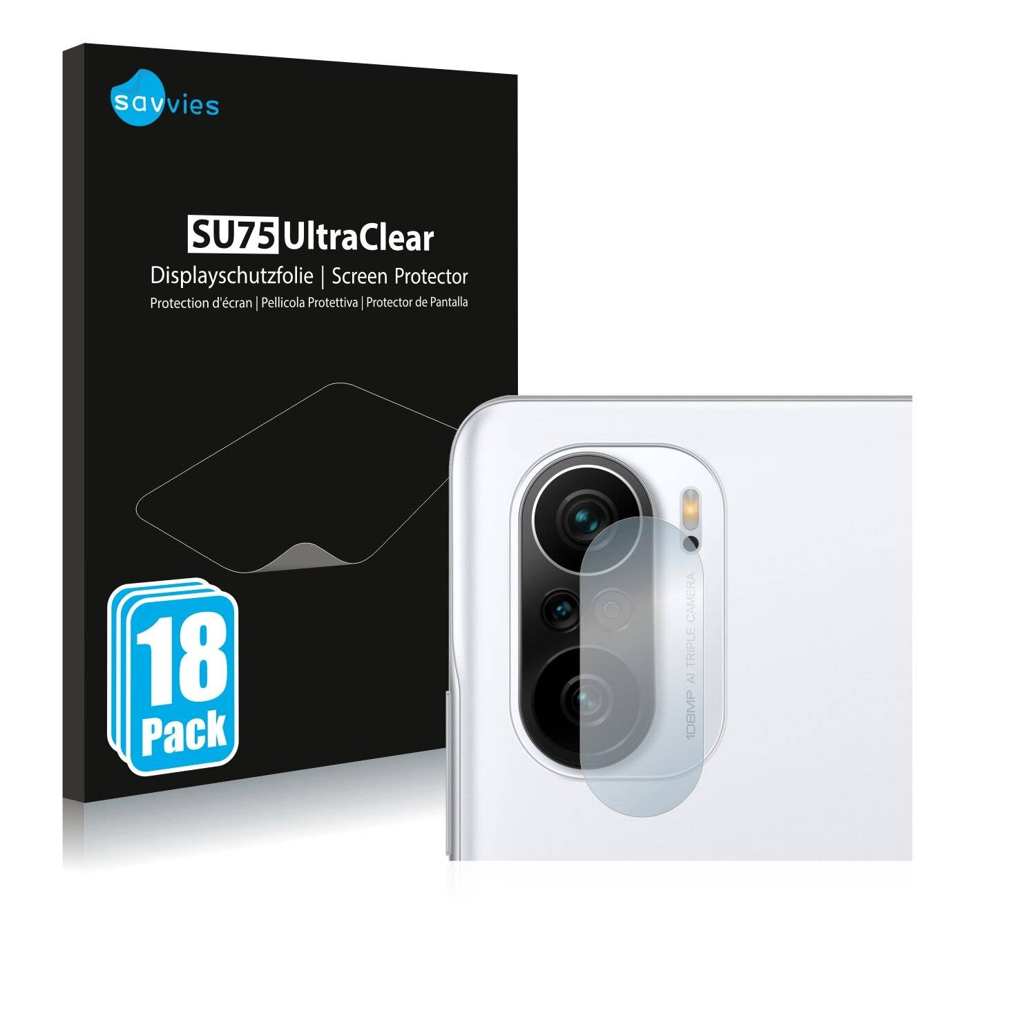 18x Savvies SU75 Displayschutzfolie für Xiaomi Mi 11i (NUR