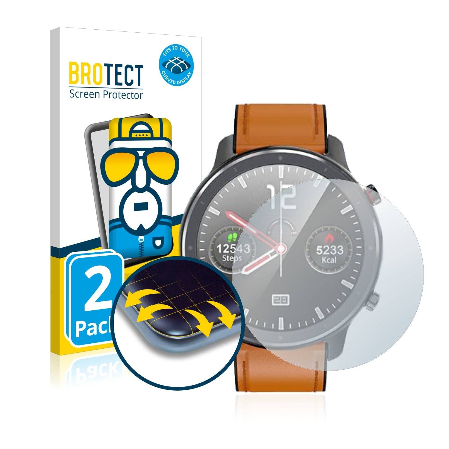 2x BROTECT Flex Full-Cover Displayschutzfolie für Microwear