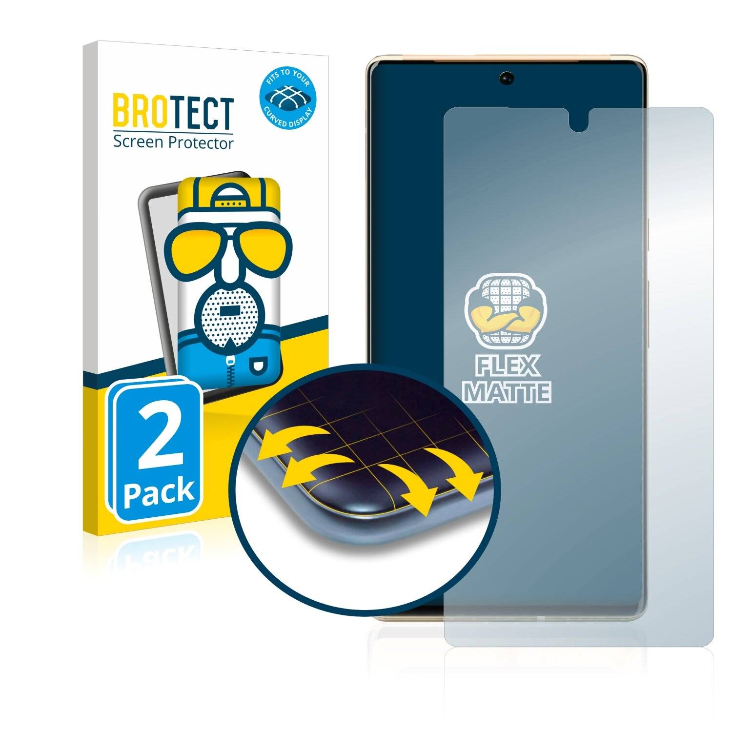 2x BROTECT Flex Matte Full-Cover Displayschutzfolie für Google Pixel 6
