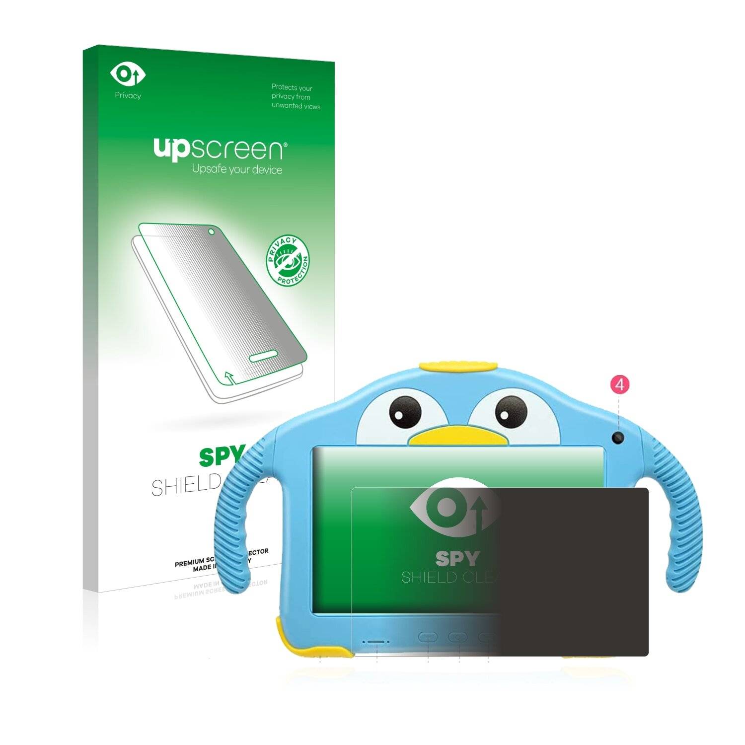upscreen Spy Shield Clear Premium Blickschutzfolie für Yenock MID-1013 Kids Tablet