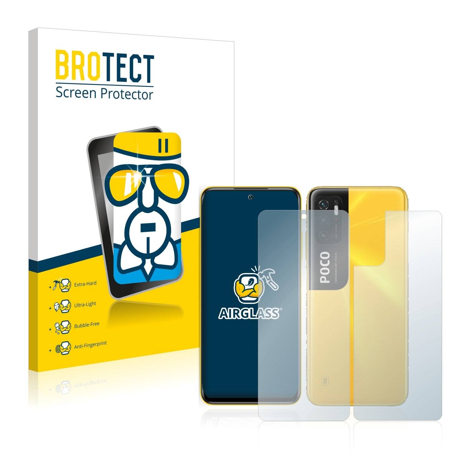 BROTECT AirGlass Schutzglas Folie für Xiaomi Poco M3 Pro 5G (Vorder +