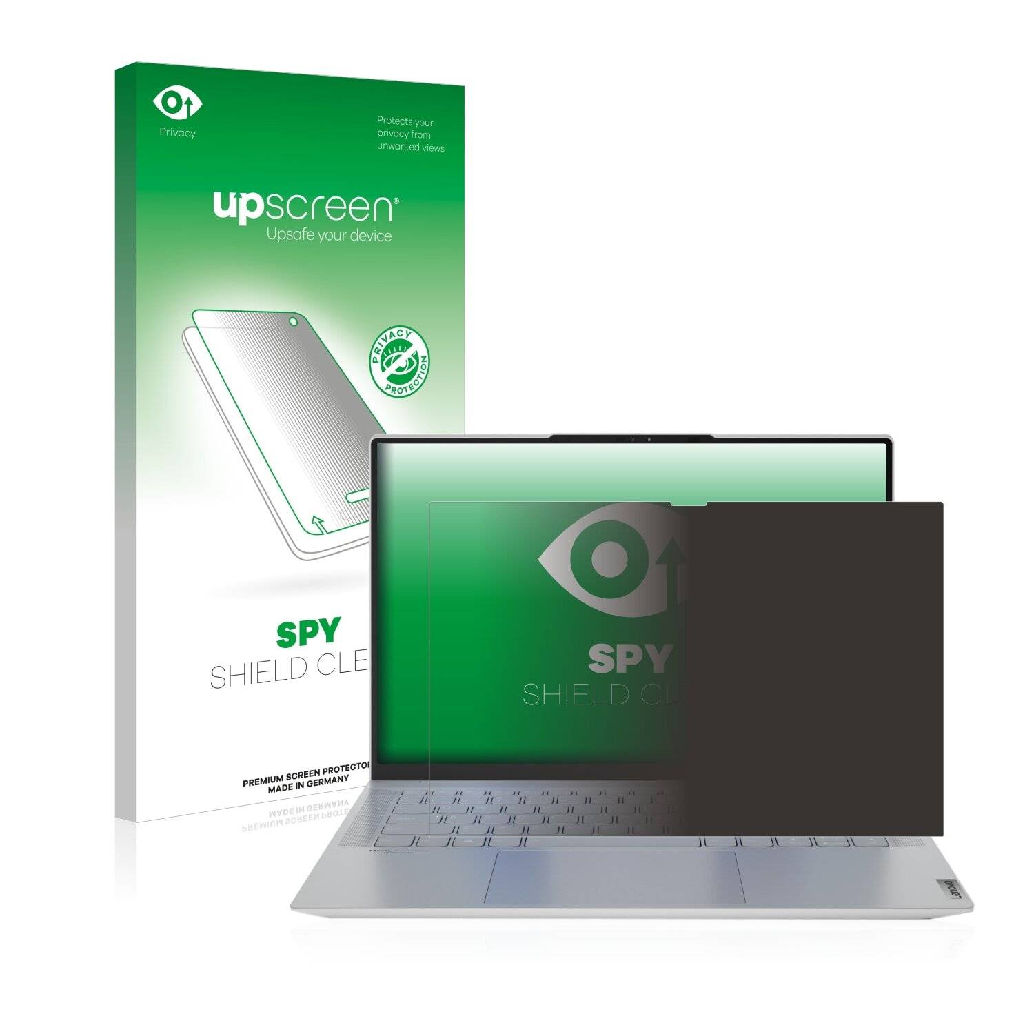 upscreen Spy Shield Clear Premium Blickschutzfolie für Lenovo Yoga Slim 7 Carbon