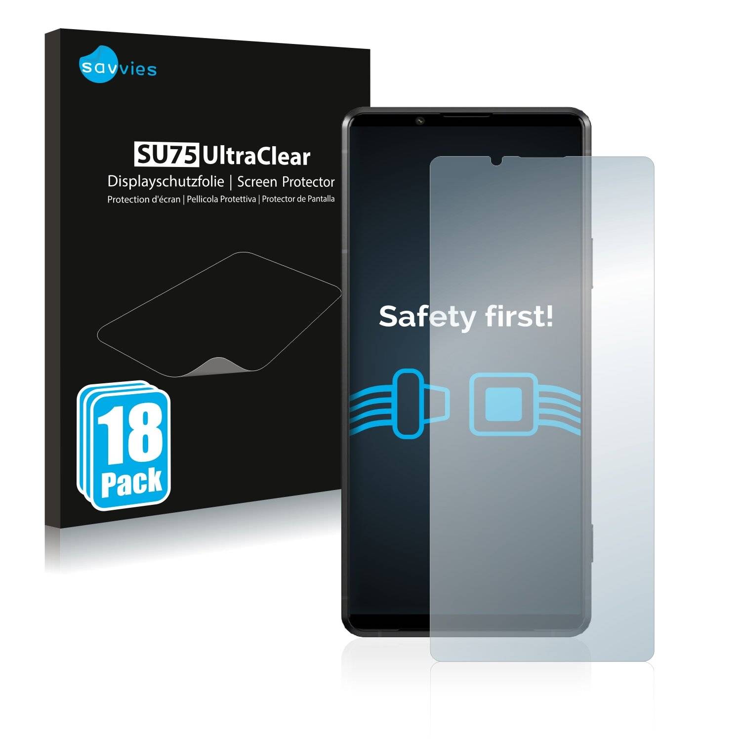 18x Savvies SU75 Displayschutzfolie für Sony Xperia
