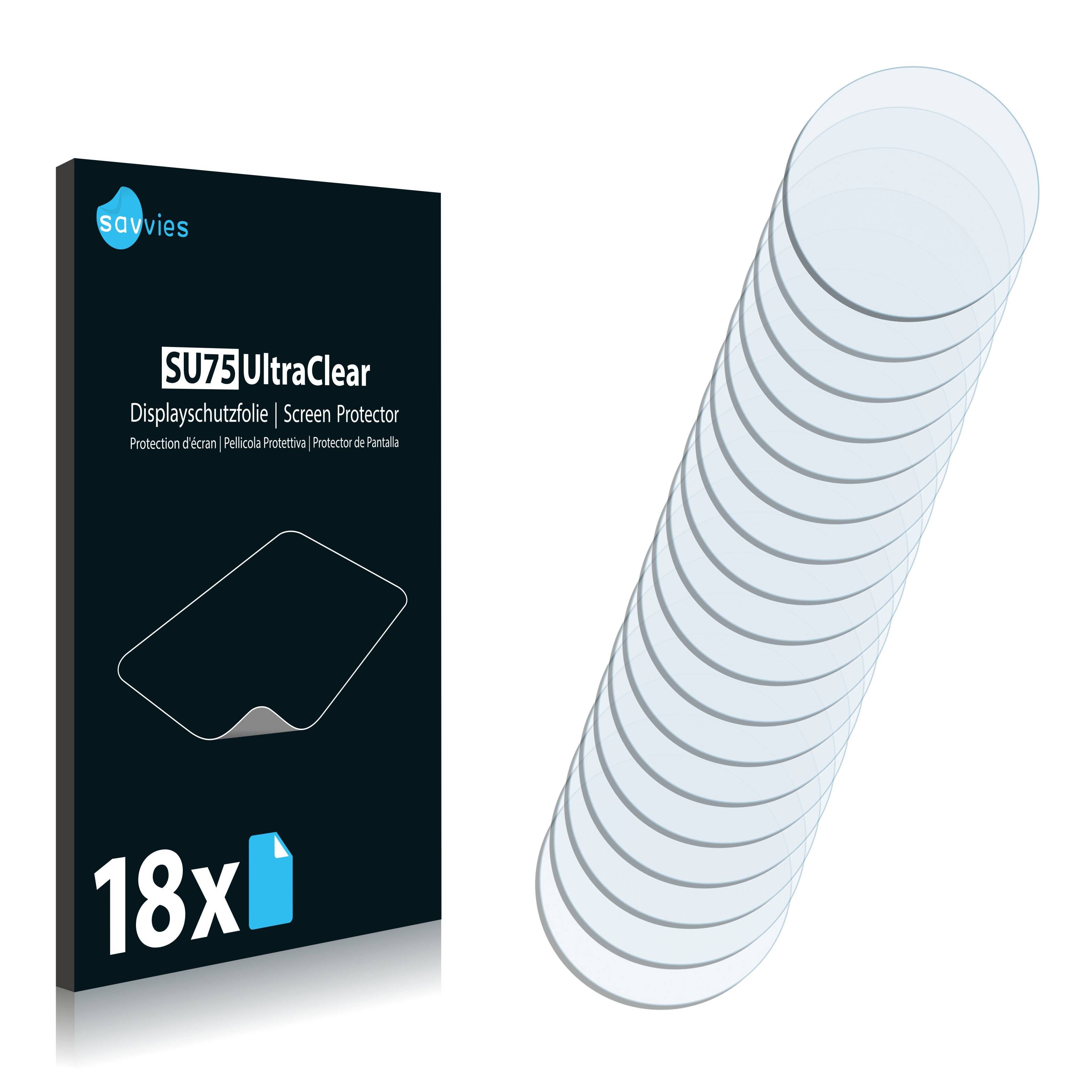 18x Savvies SU75 Displayschutzfolie für Armbanduhren (Kreisrund, Durchmesser: 16