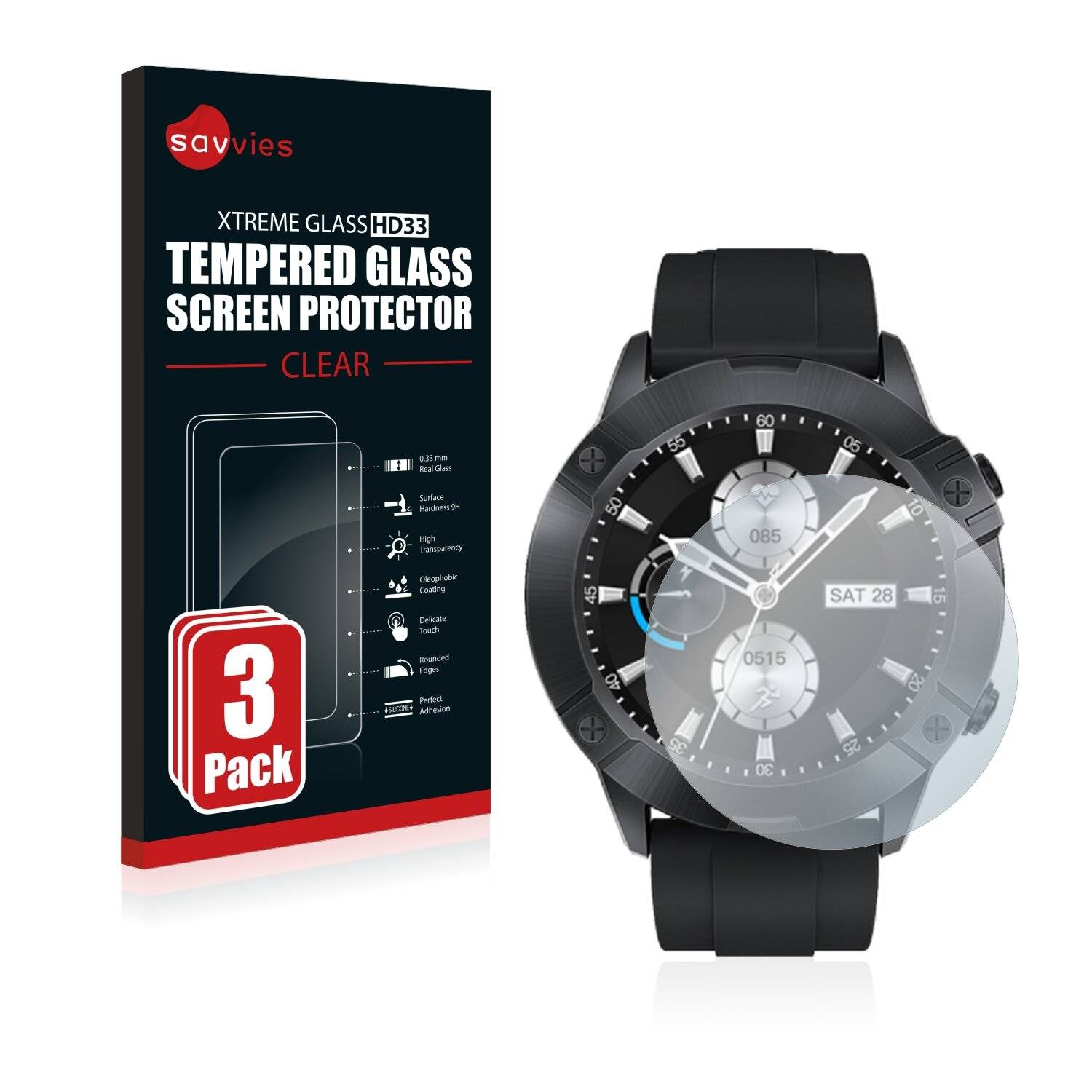 3x Savvies HD33 Clear Schutzglas für Cubot