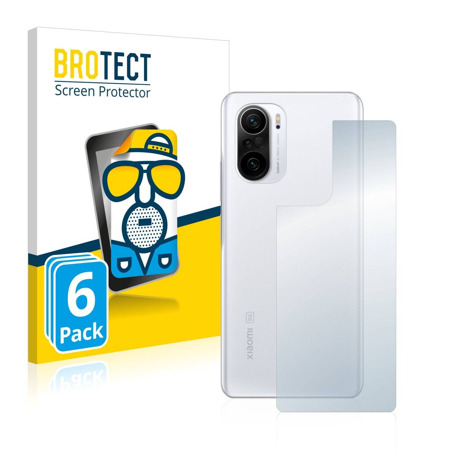 6x BROTECT Matte Displayschutzfolie für Xiaomi Redmi K40 Pro Plus (Rückseite) - Entspiegelt,