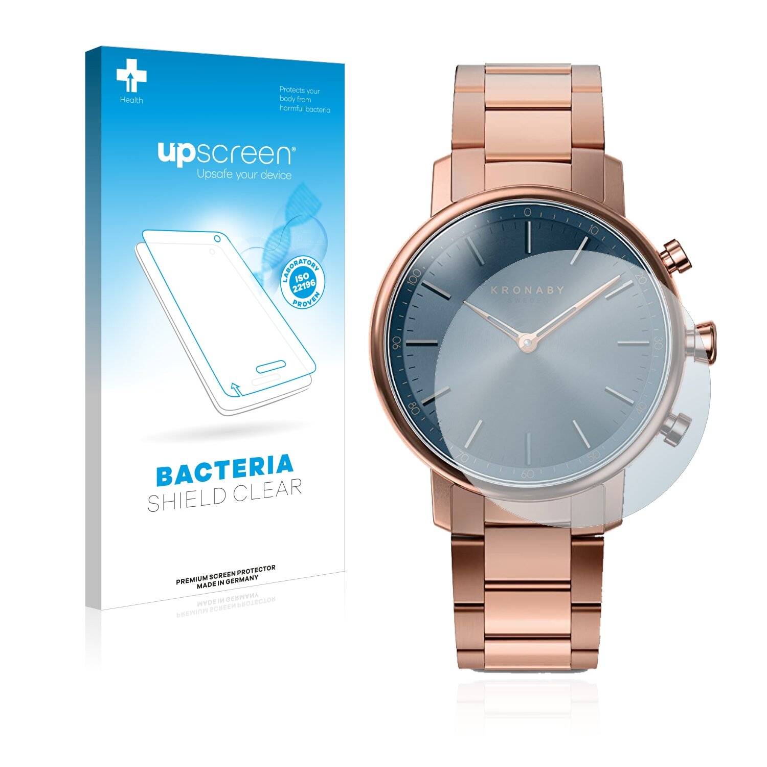 upscreen Bacteria Shield Clear Premium Antibakterielle Displayschutzfolie für Kronaby Carat