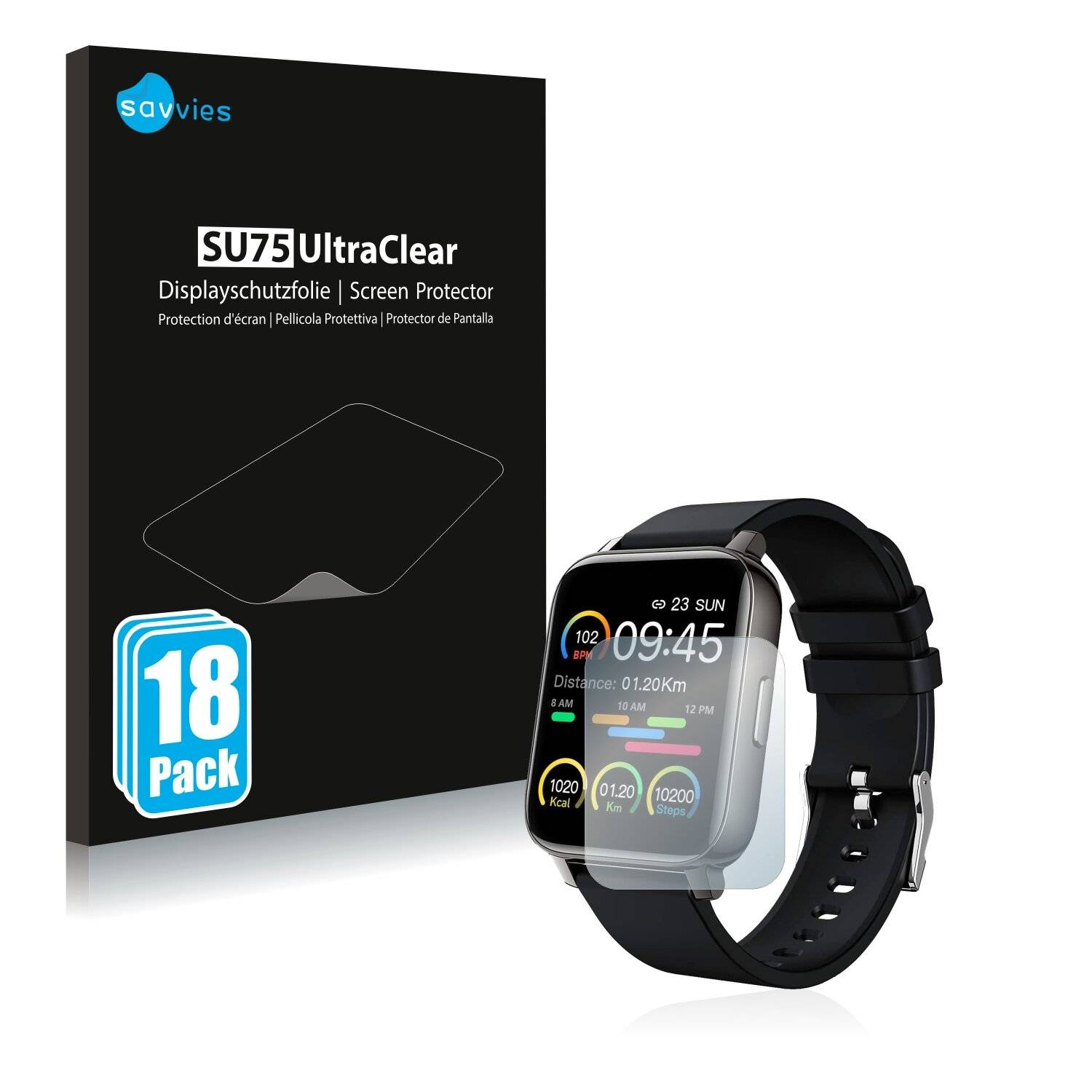 18x Savvies SU75 Displayschutzfolie für Donerton