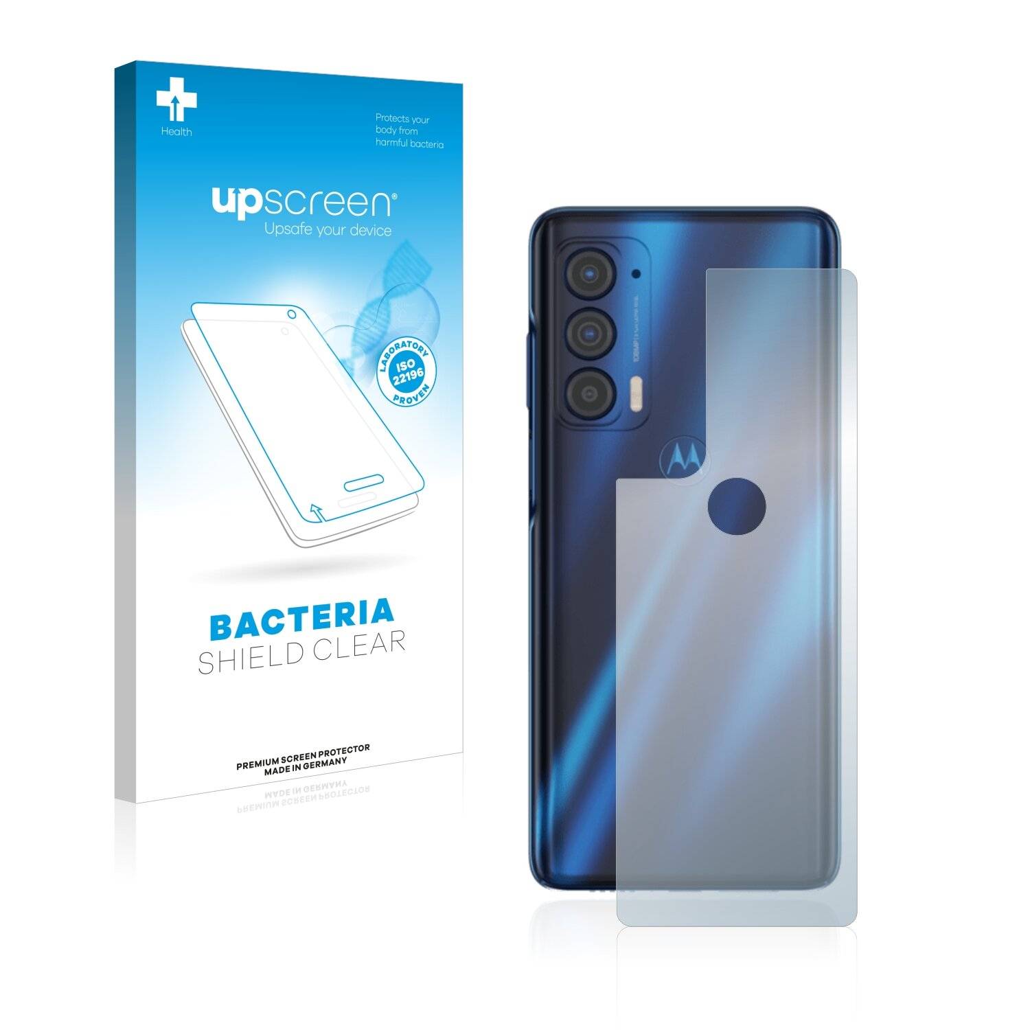 upscreen Bacteria Shield Clear Premium Antibakterielle Displayschutzfolie für Motorola Edge