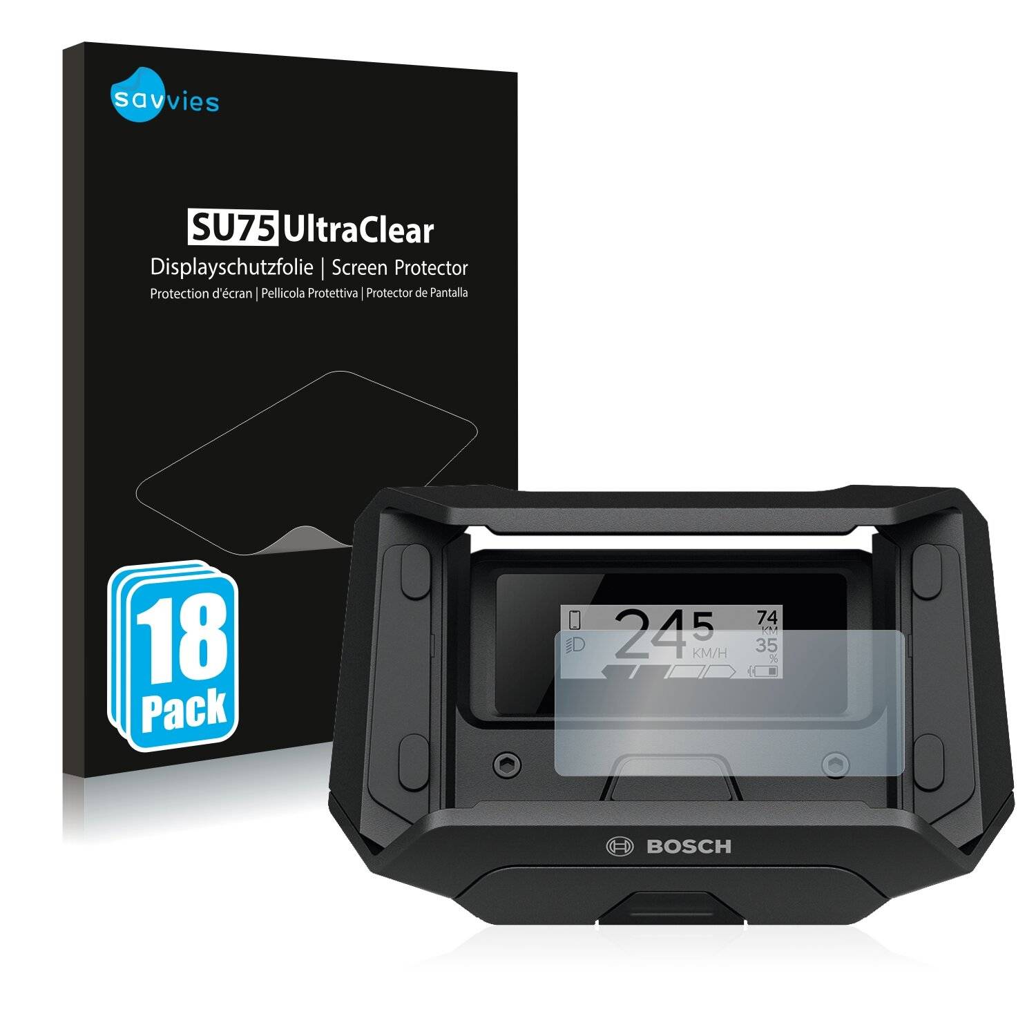 18x Savvies SU75 Displayschutzfolie für Bosch SmartphoneHub
