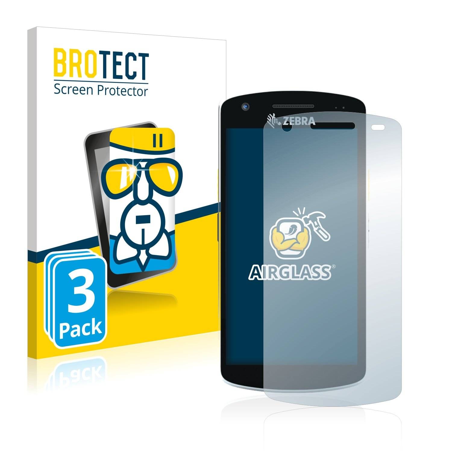 3x BROTECT AirGlass Schutzglas Folie für Zebra
