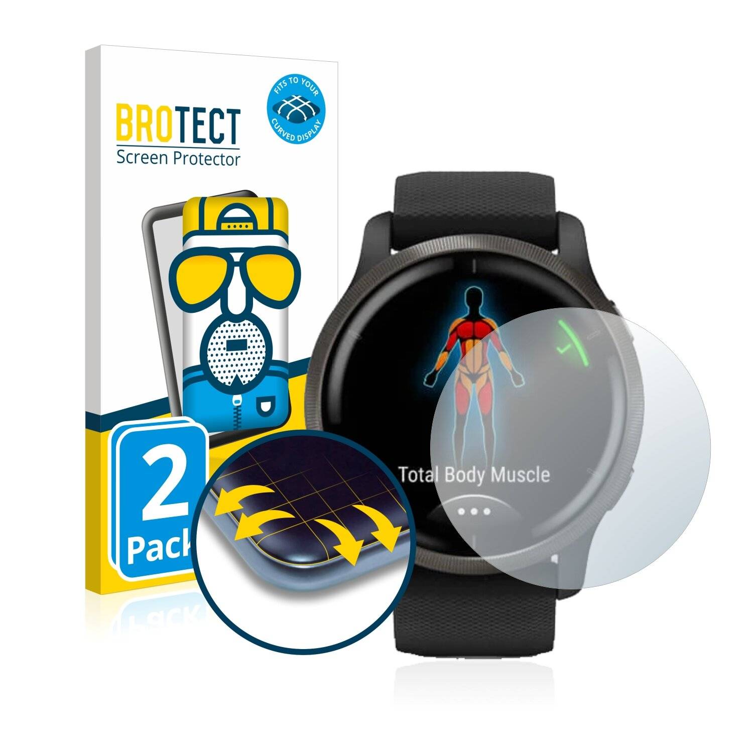 2x BROTECT Flex Matte Full-Cover Displayschutzfolie für Garmin Venu