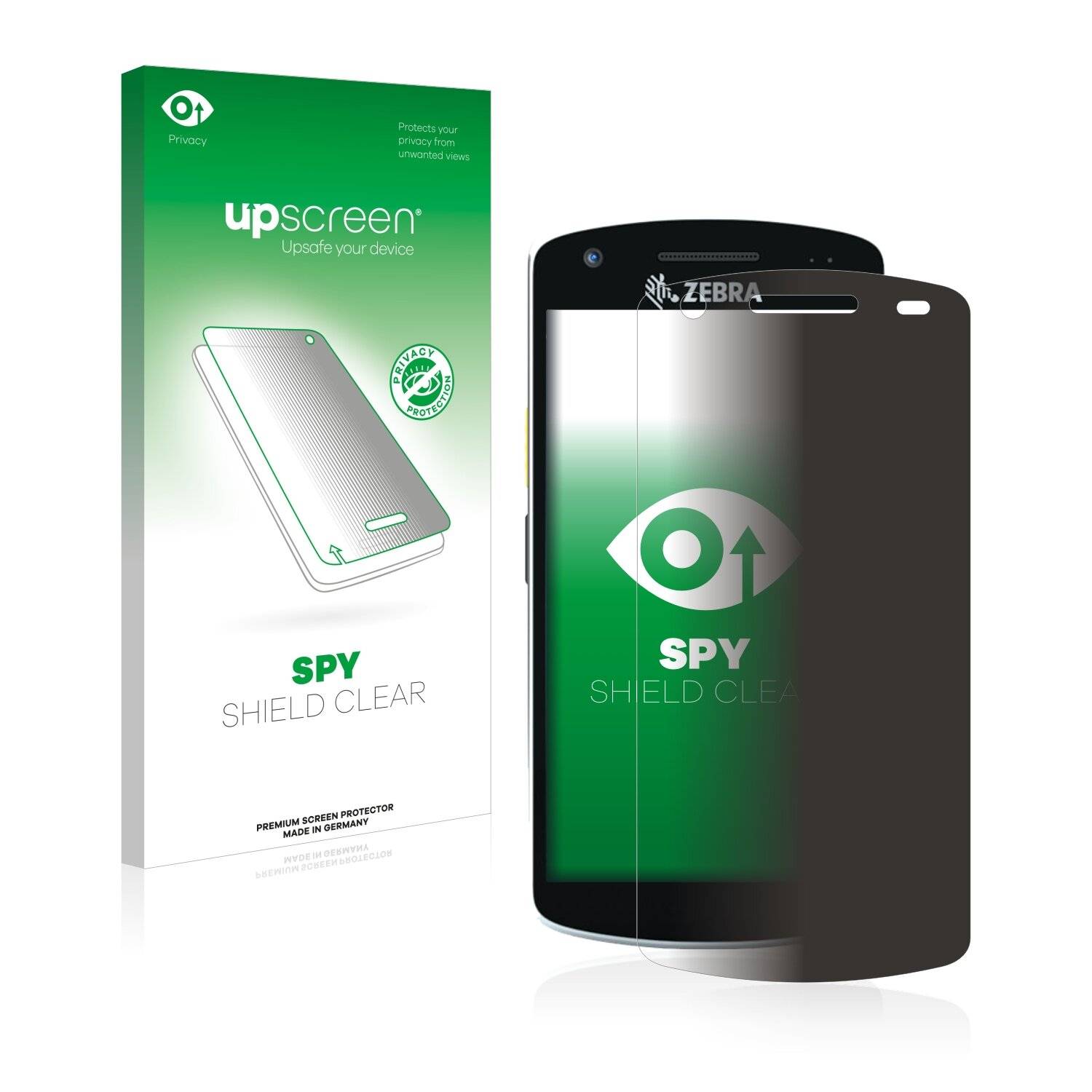 upscreen Spy Shield Clear Premium Blickschutzfolie für Zebra
