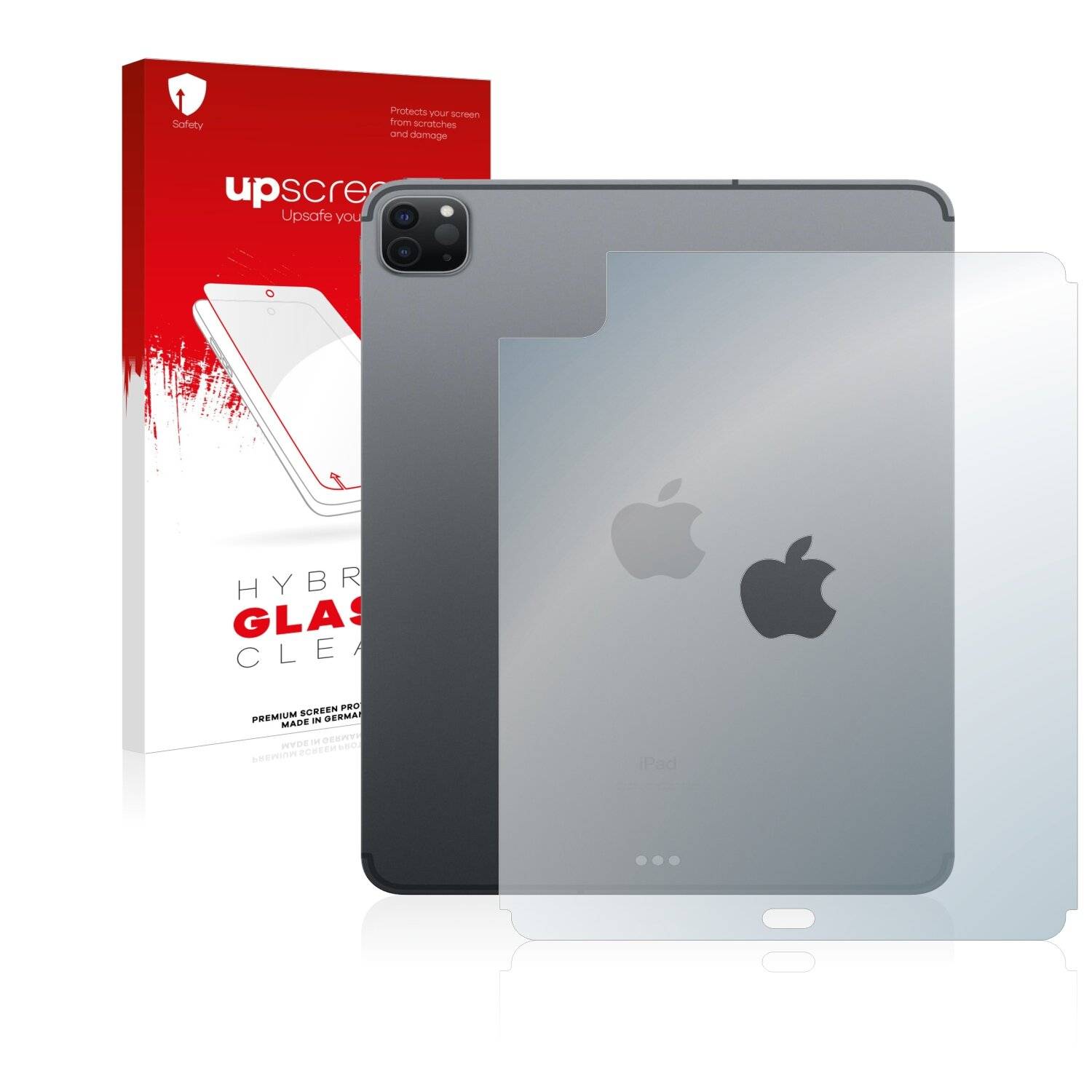 upscreen Hybrid Glass Clear Premium Schutzglas Folie für Apple iPad Pro 11 WiFi Cellular 2021