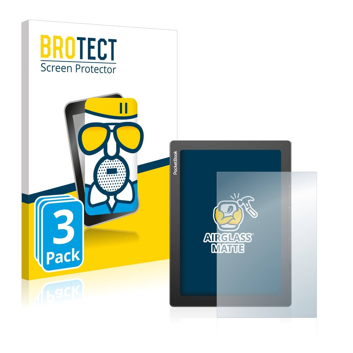 3x BROTECT AirGlass Matte Schutzglas Folie für PocketBook InkPad