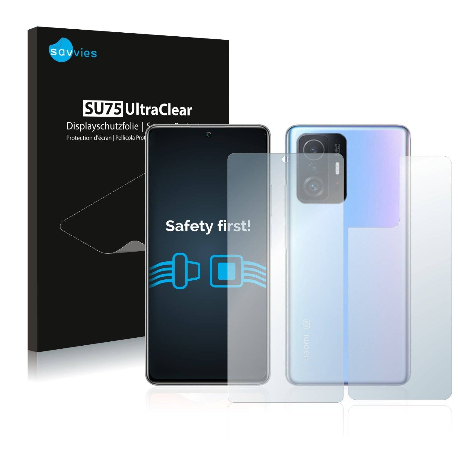 18x Savvies SU75 Displayschutzfolie für Xiaomi 11T (Vorder +