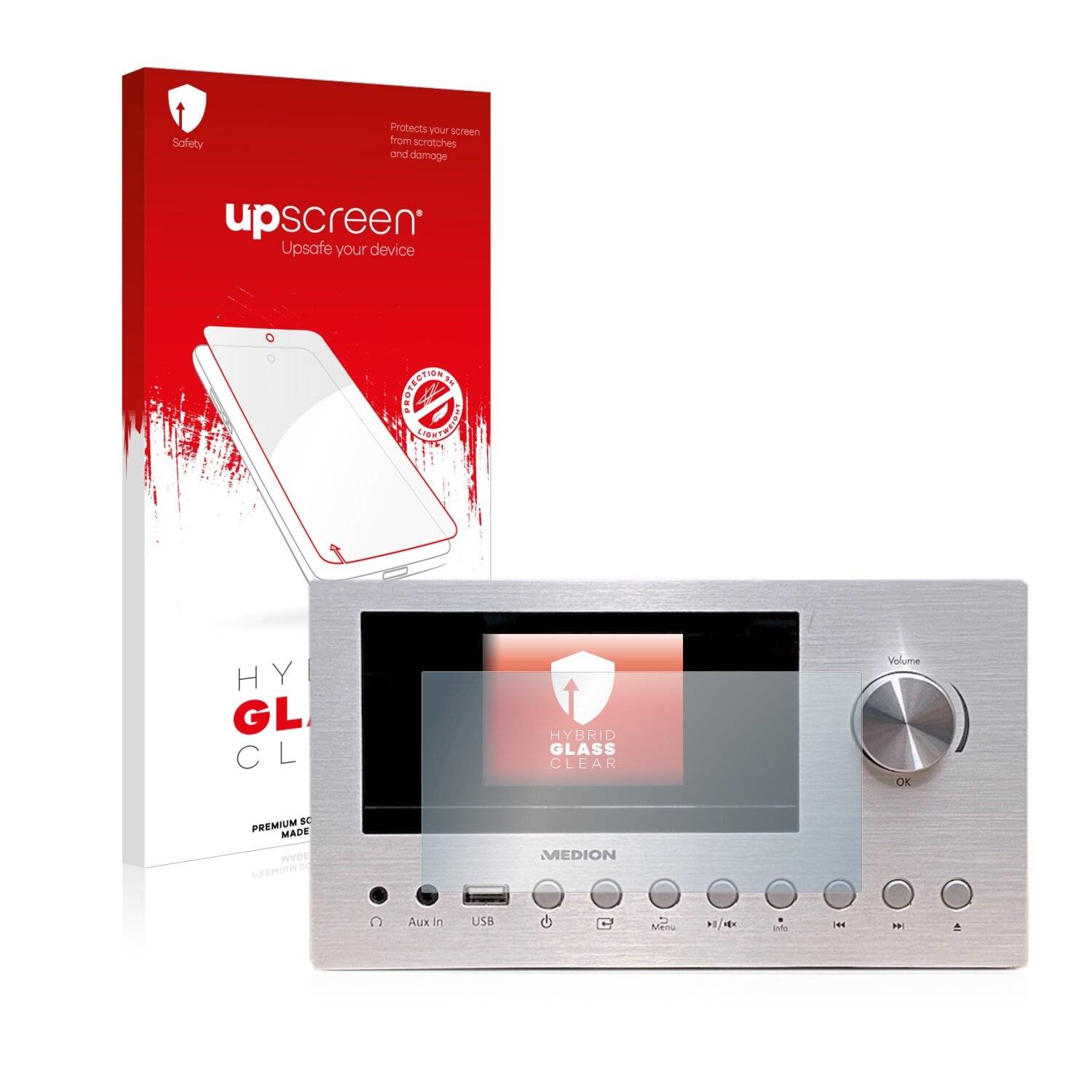 upscreen Hybrid Glass Clear Premium Schutzglas Folie für Medion Life