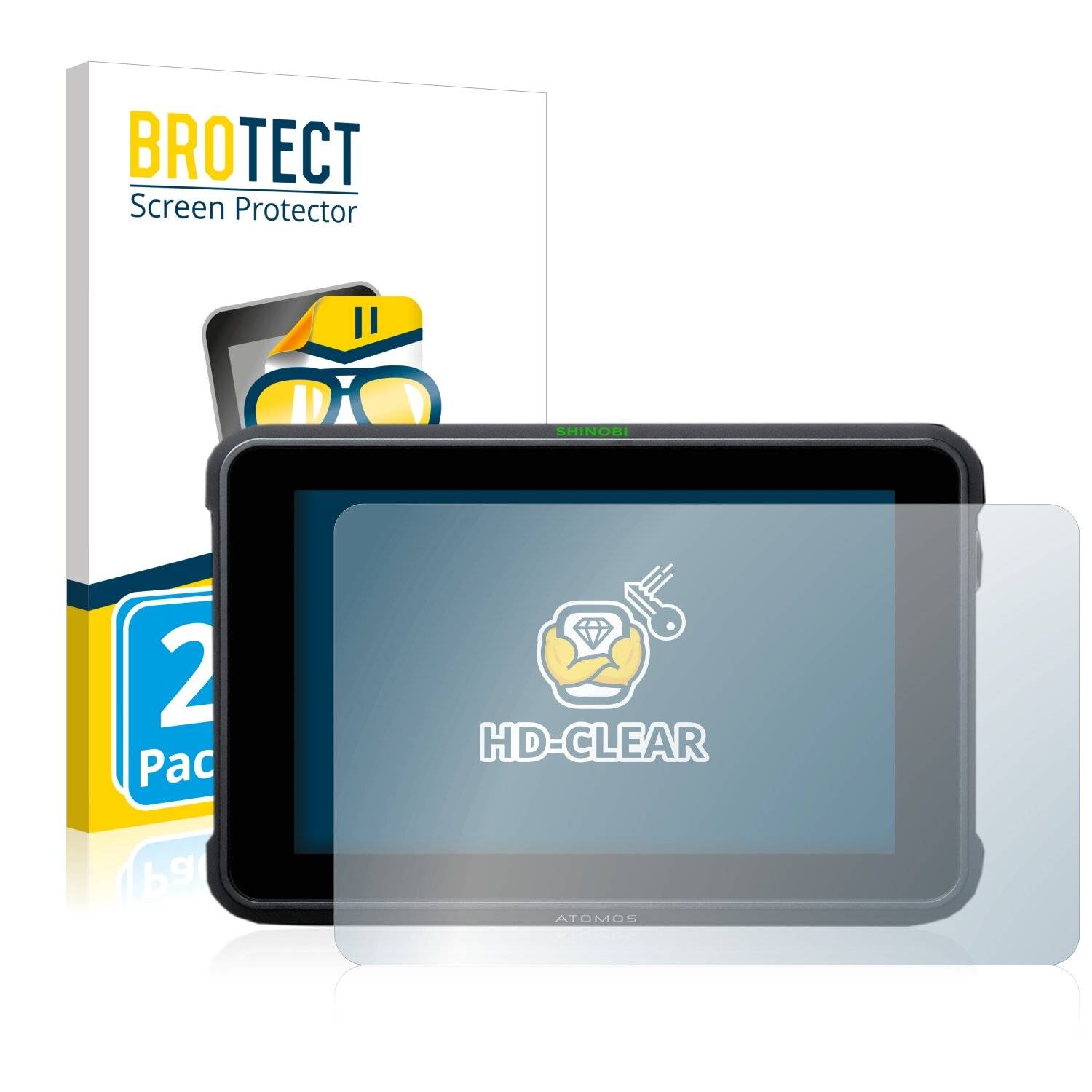 2x BROTECT HD-Clear Displayschutzfolie für Atomos Shinobi