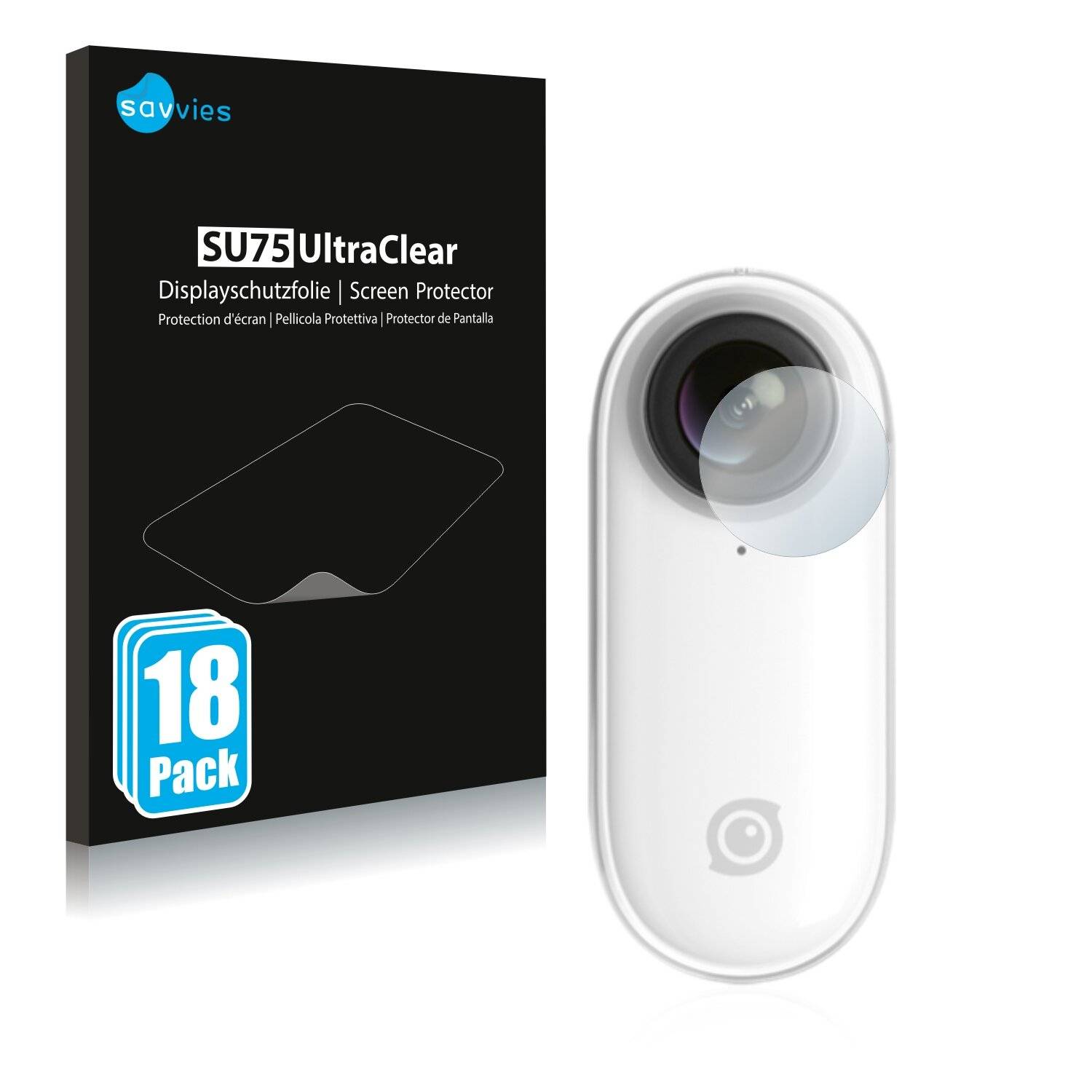 18x Savvies SU75 Displayschutzfolie für Insta360 Go 2