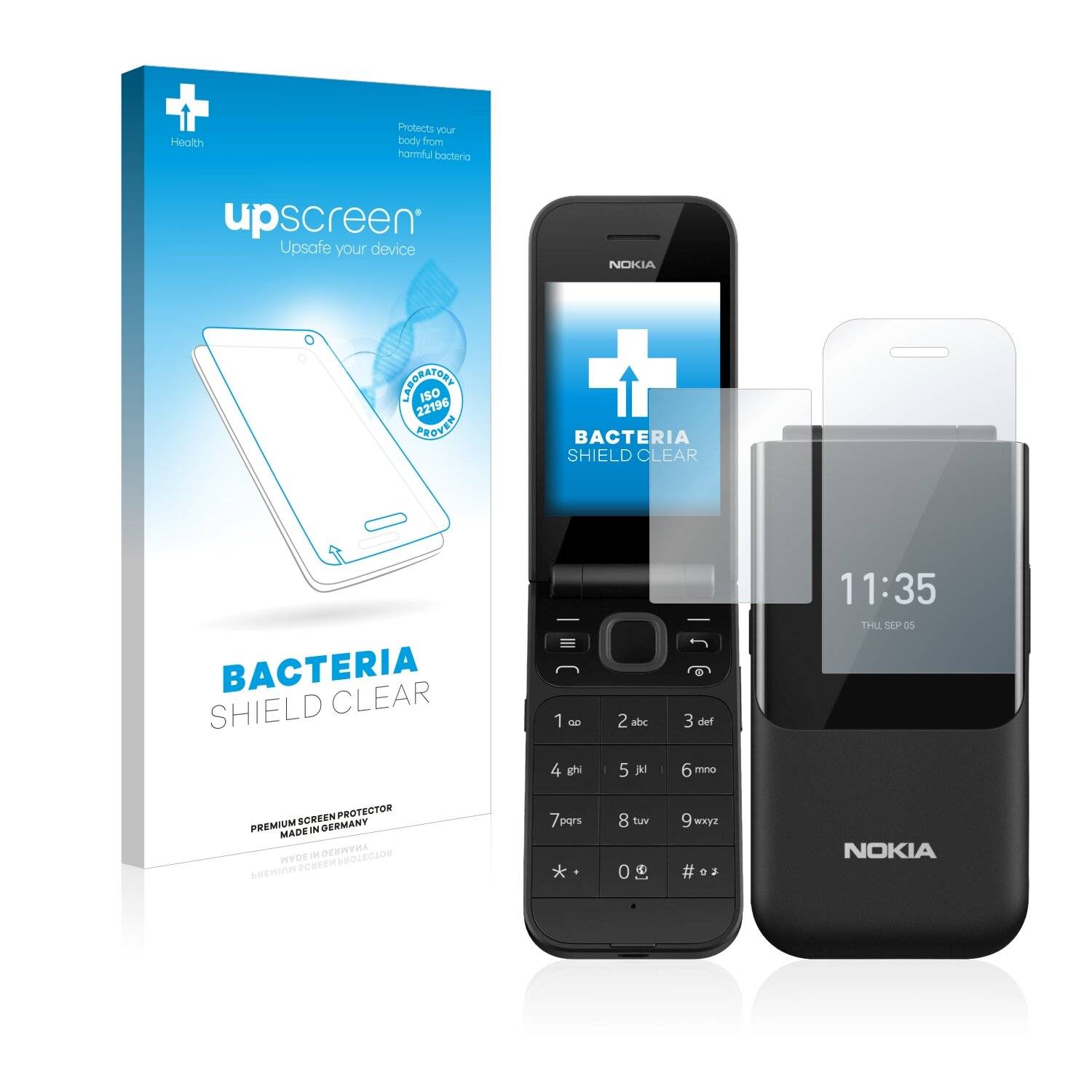 upscreen Bacteria Shield Clear Premium Antibakterielle Displayschutzfolie für Nokia 2720