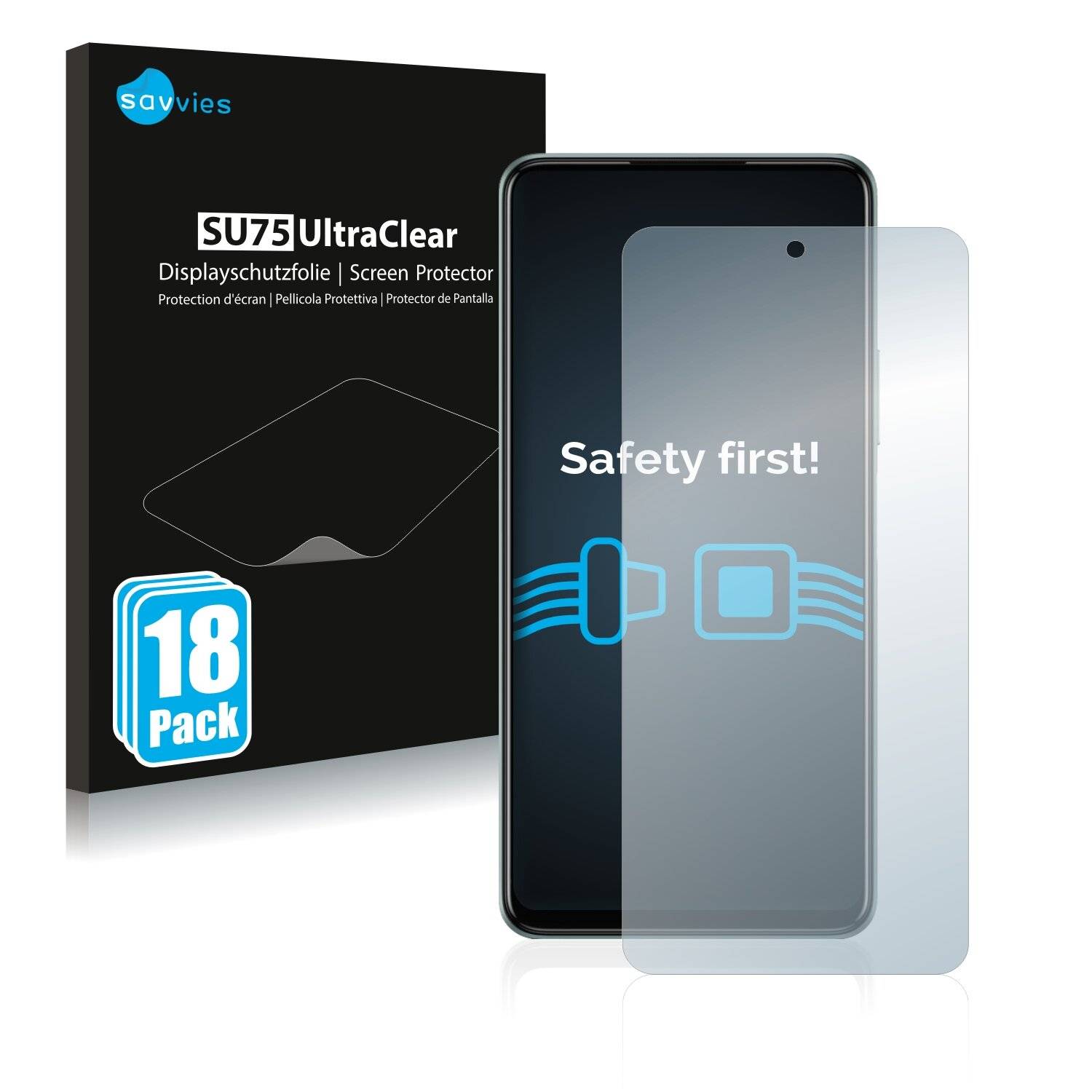 18x Savvies SU75 Displayschutzfolie für Infinix Note