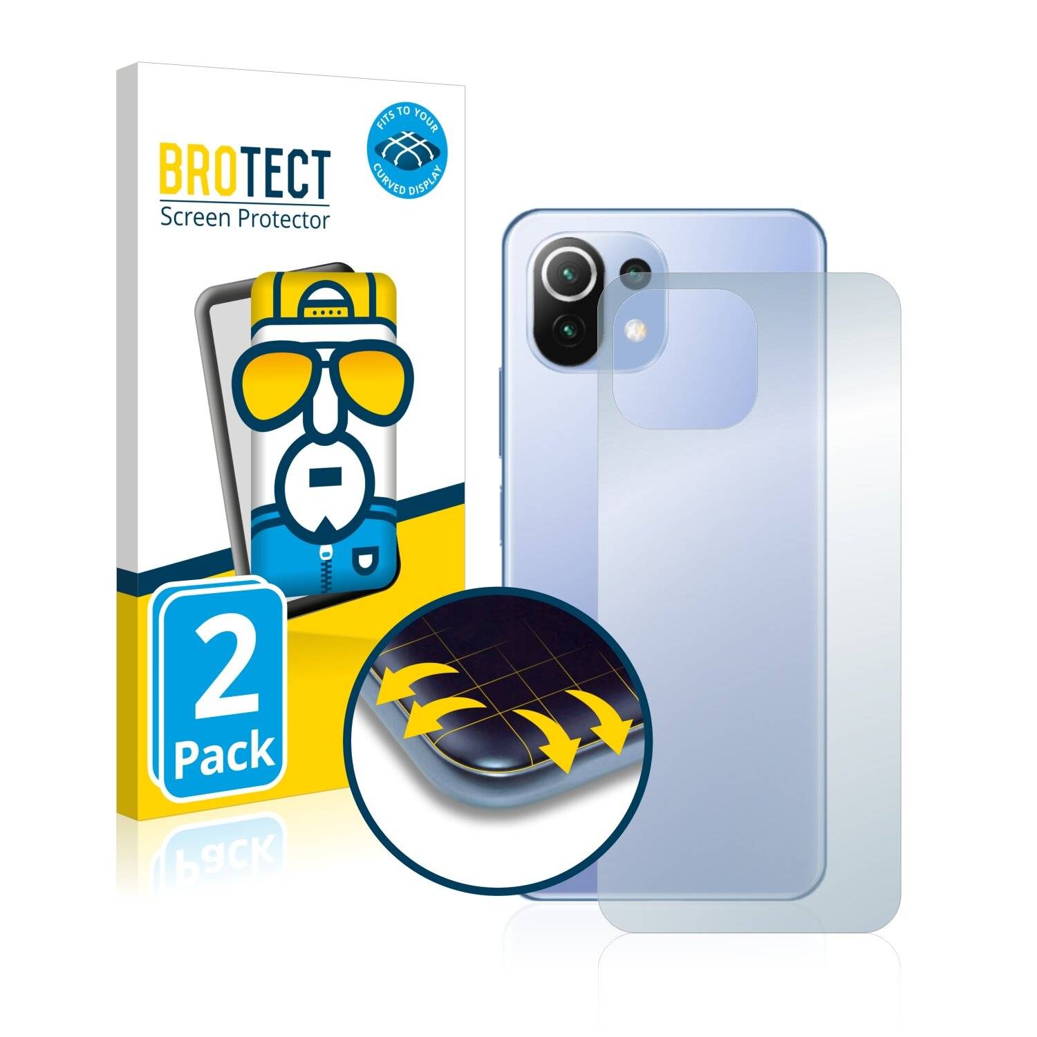 2x BROTECT Flex Full-Cover Displayschutzfolie für Xiaomi 11 Lite 5G NE