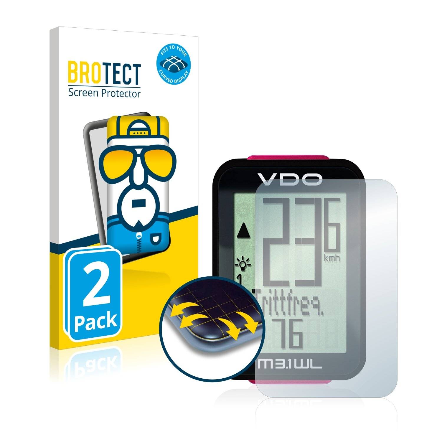 2x BROTECT Flex Full-Cover Displayschutzfolie für VDO