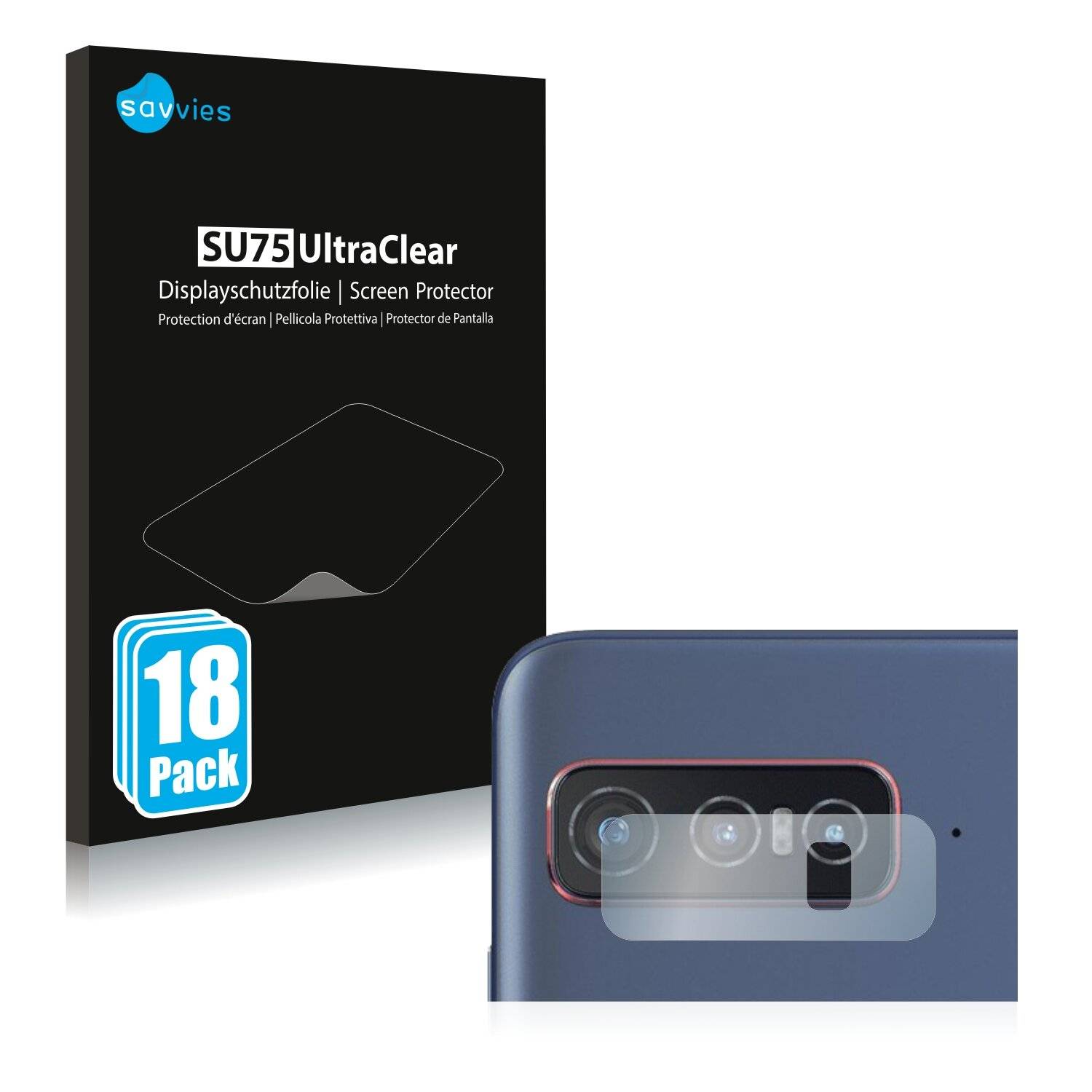 18x Savvies SU75 Displayschutzfolie für Asus Smartphone for Snapdragon Insiders (NUR