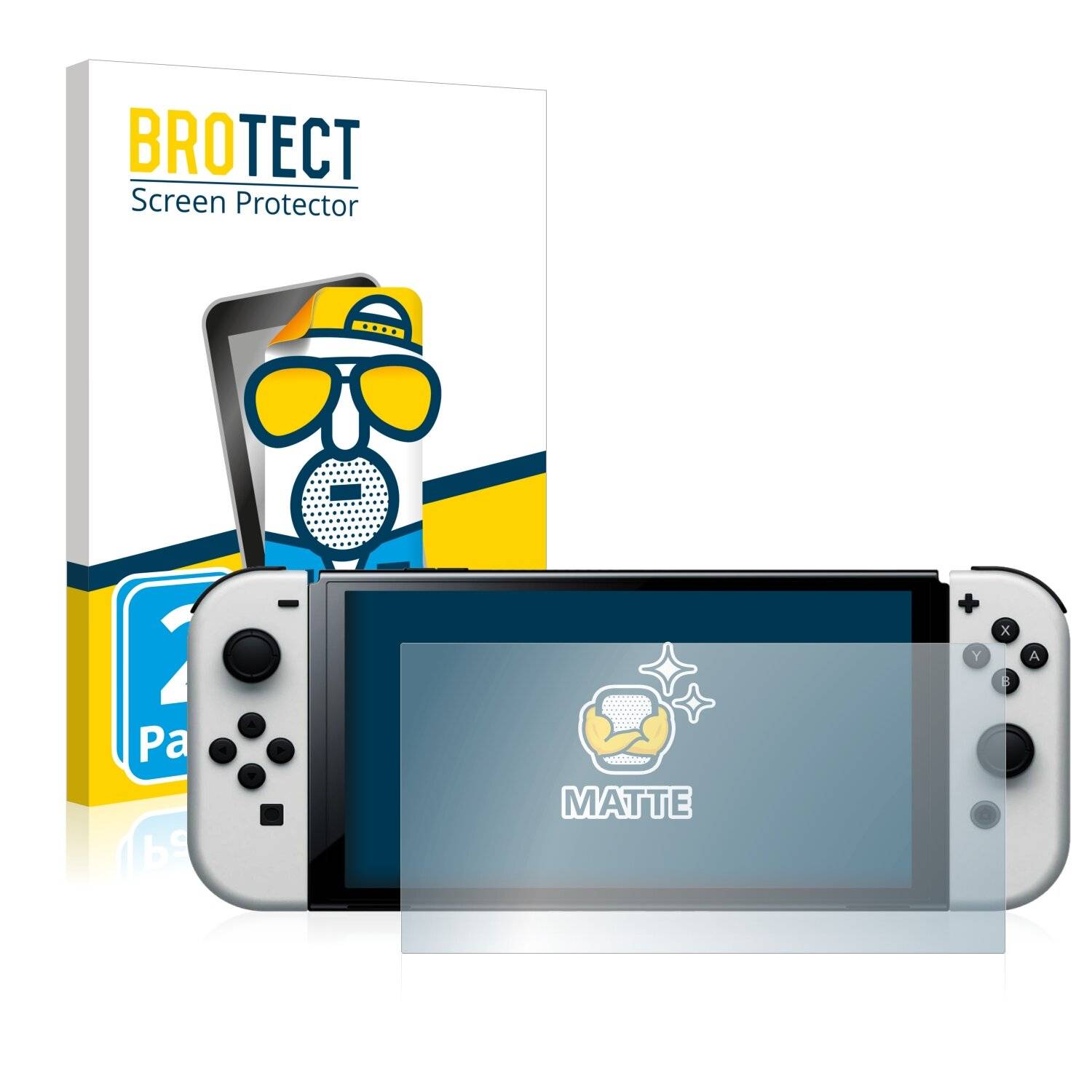 2x BROTECT Matte Displayschutzfolie für Nintendo Switch OLED-Modell - Entspiegelt,