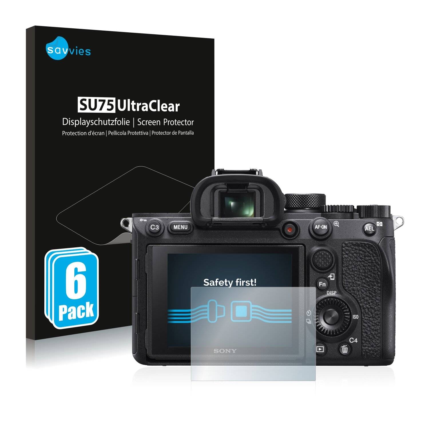 6x Savvies SU75 Displayschutzfolie für Sony Alpha 7R