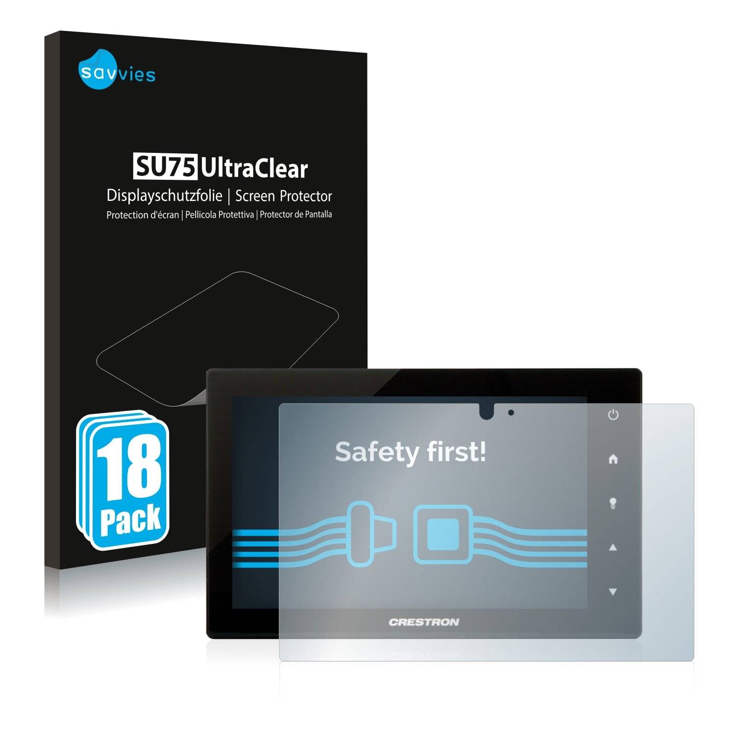 18x Savvies SU75 Displayschutzfolie für Crestron
