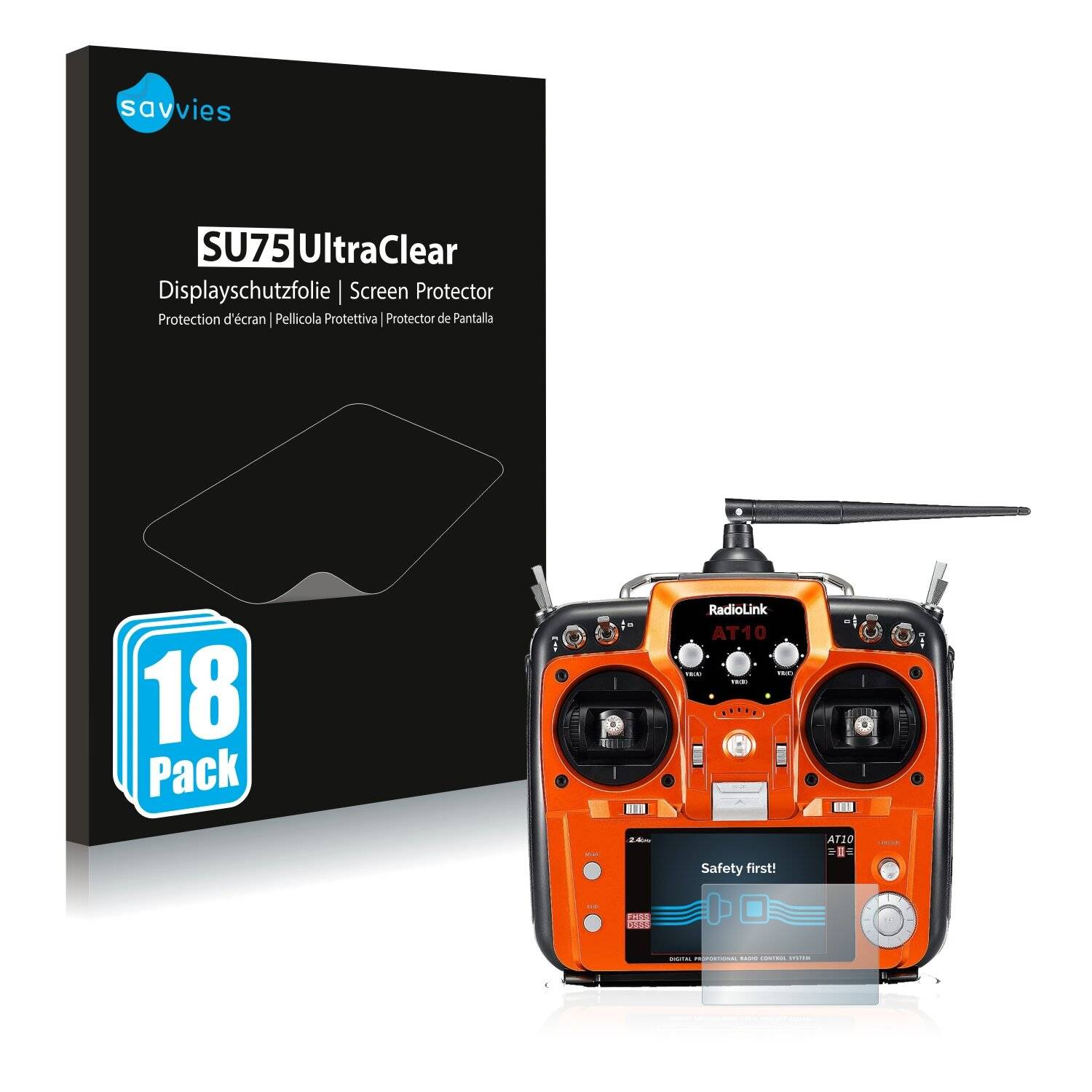 18x Savvies SU75 Displayschutzfolie für RadioLink