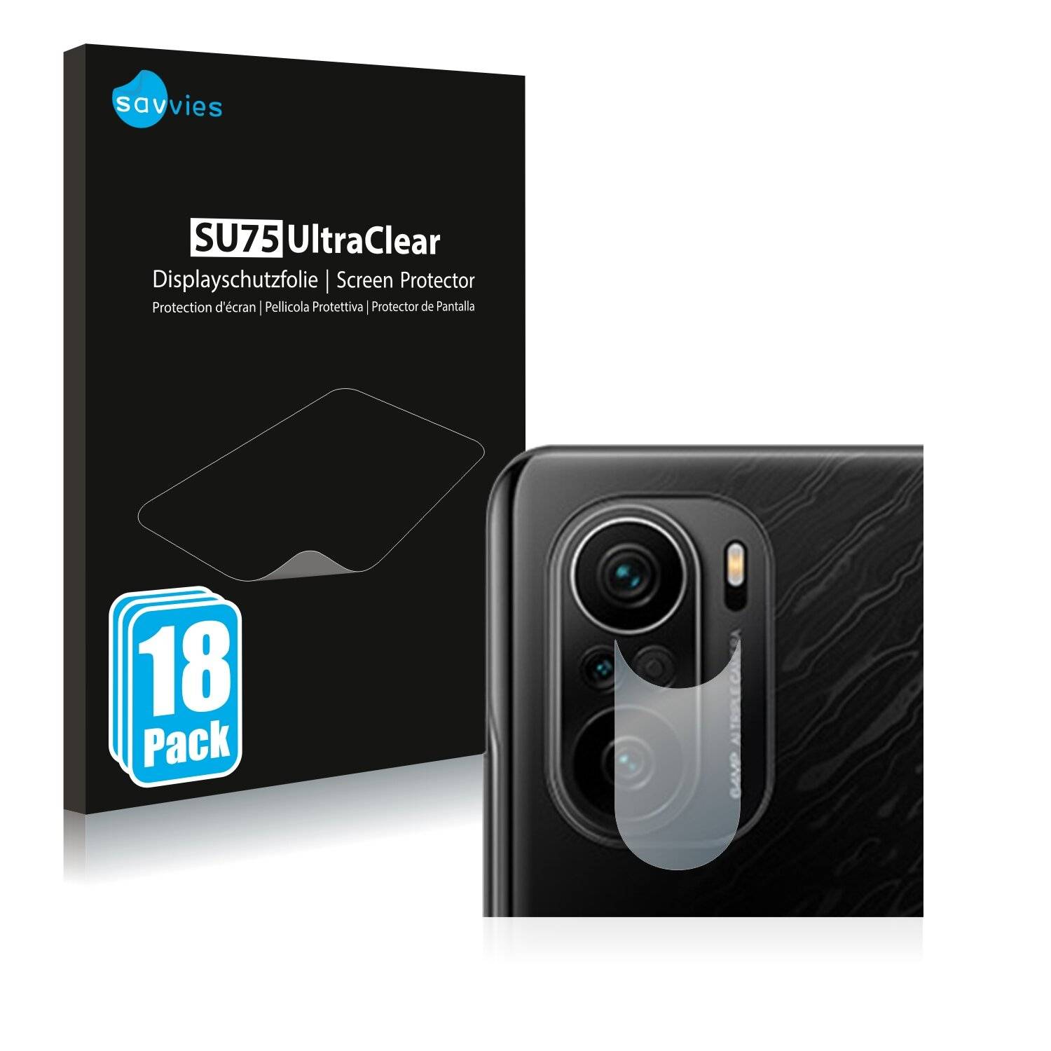 18x Savvies SU75 Displayschutzfolie für Xiaomi Redmi K40 Pro (NUR
