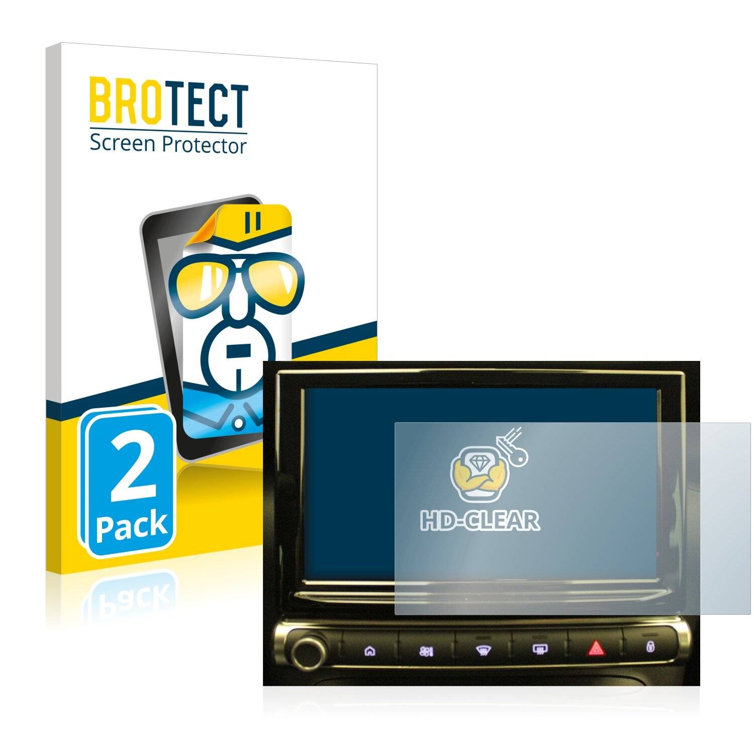 2x BROTECT HD-Clear Displayschutzfolie für Citroen C3 Aircross Infotainment