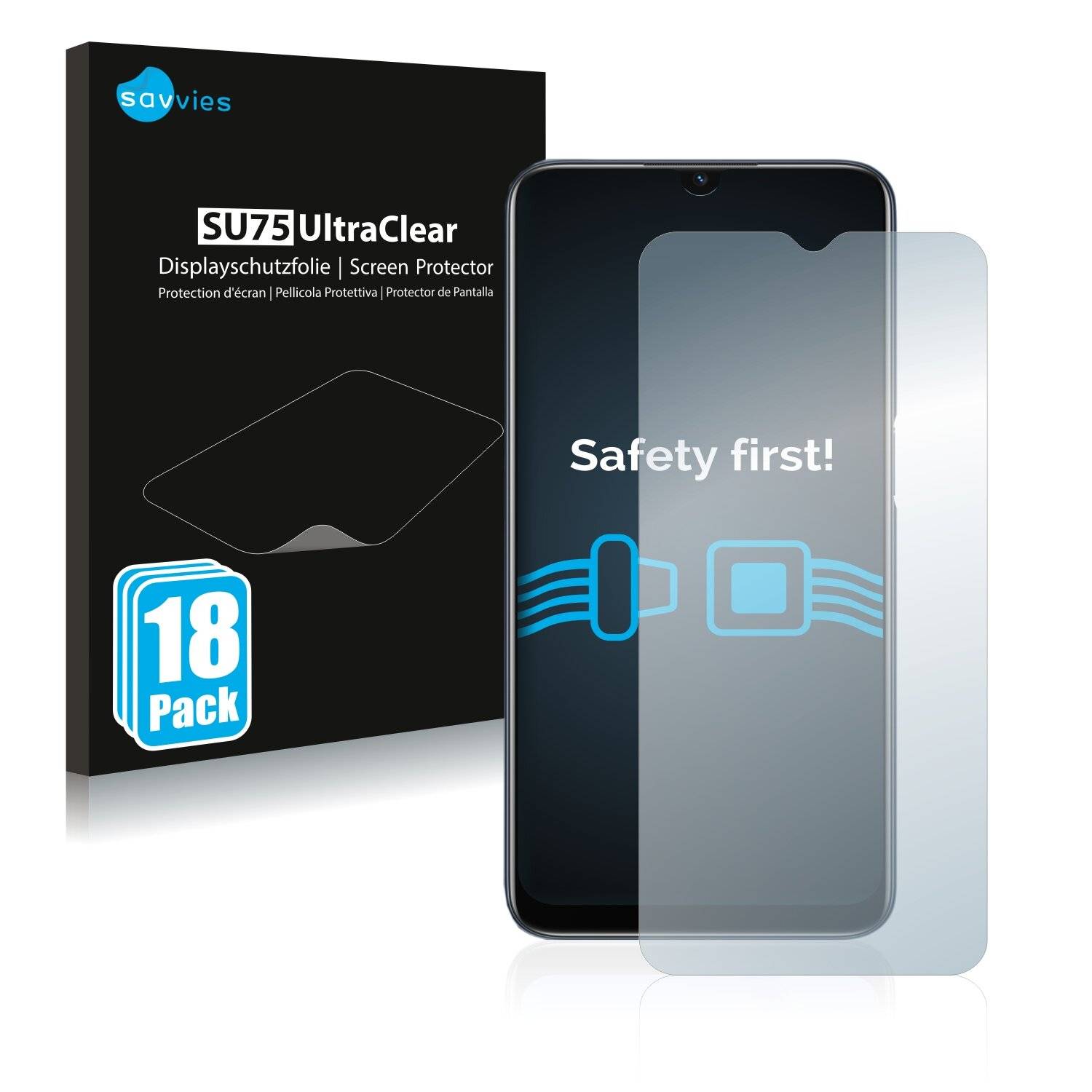 18x Savvies SU75 Displayschutzfolie für Oppo
