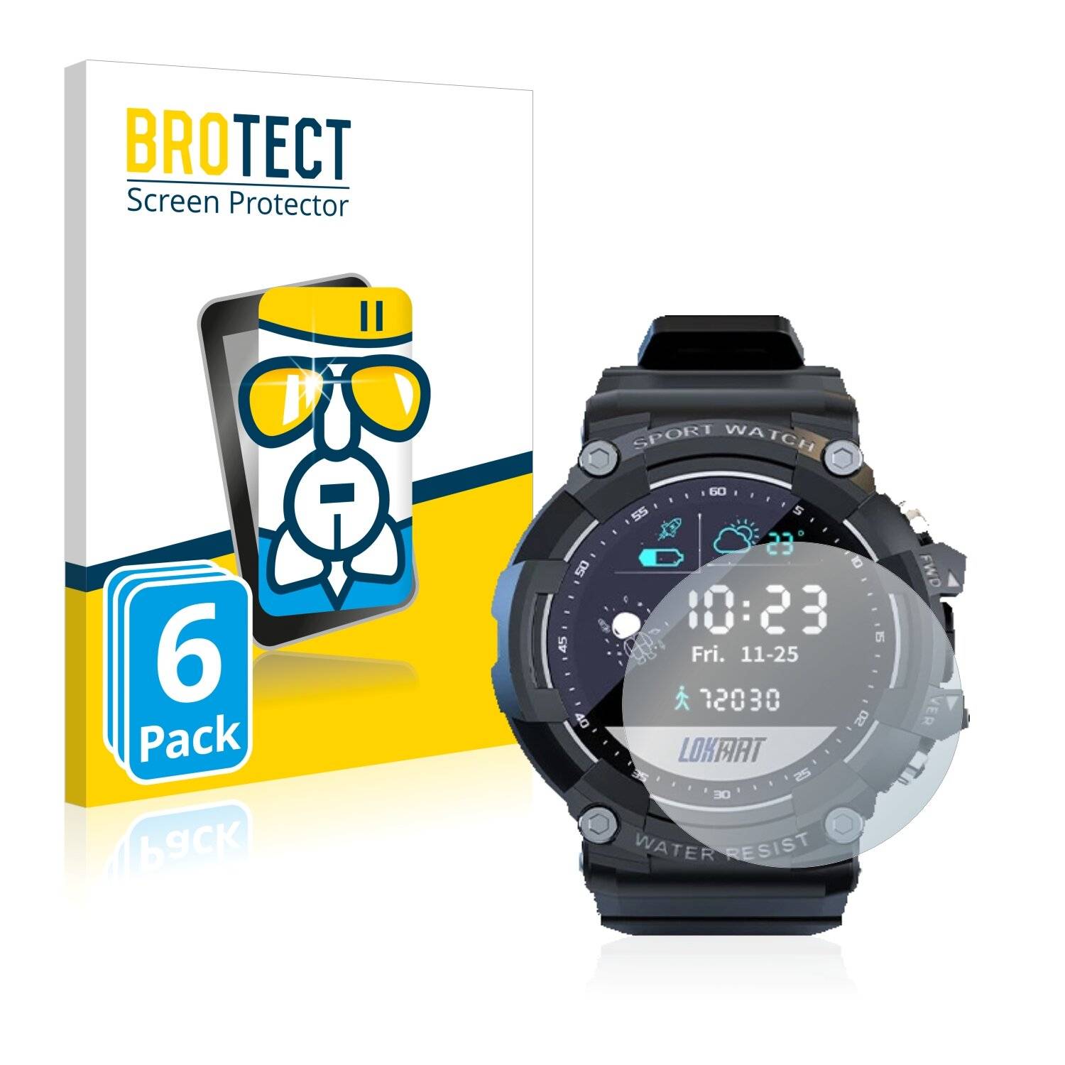 6x BROTECT AirGlass Schutzglas Folie für Lokmat Attack