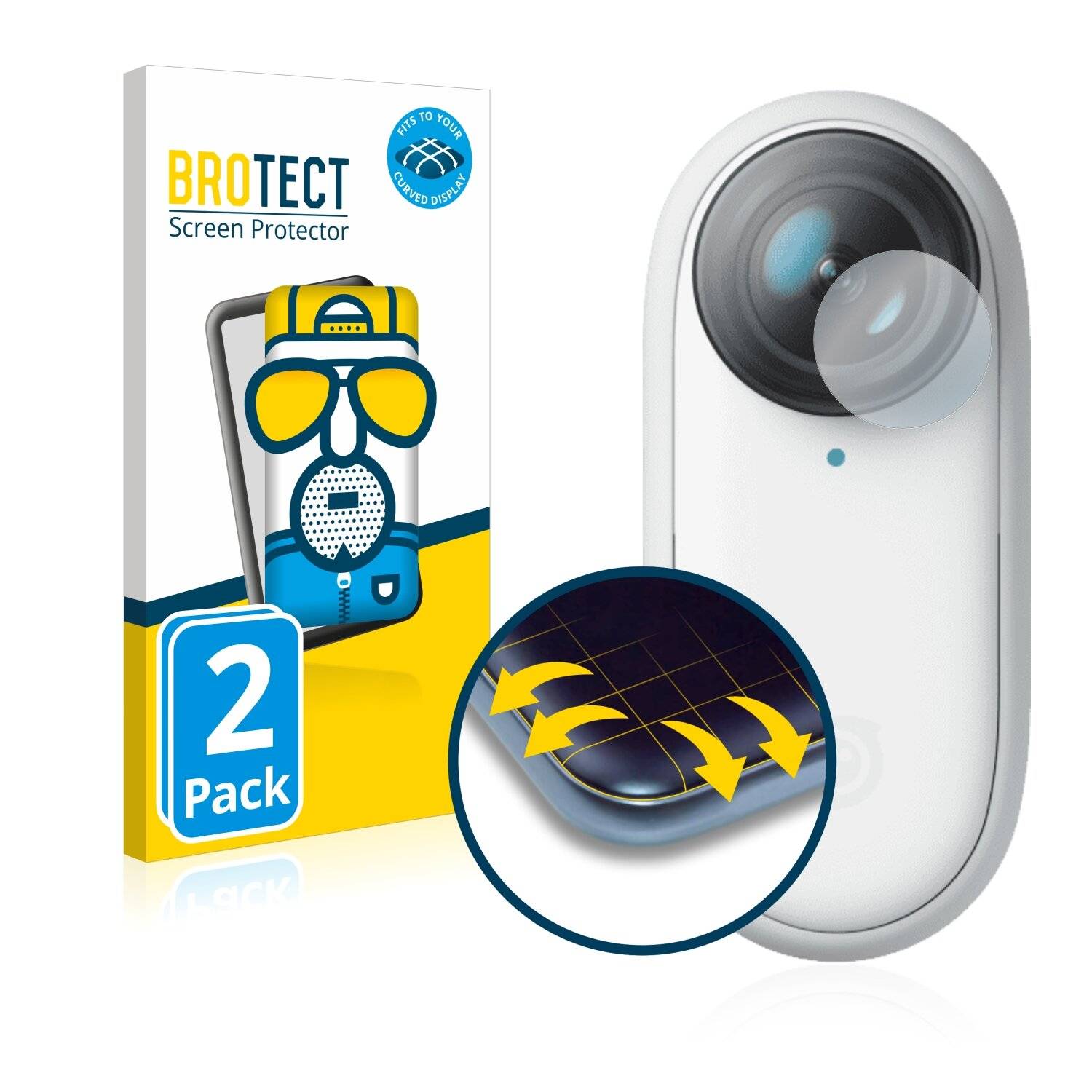 2x BROTECT Flex Matte Full-Cover Displayschutzfolie für Insta360 Go