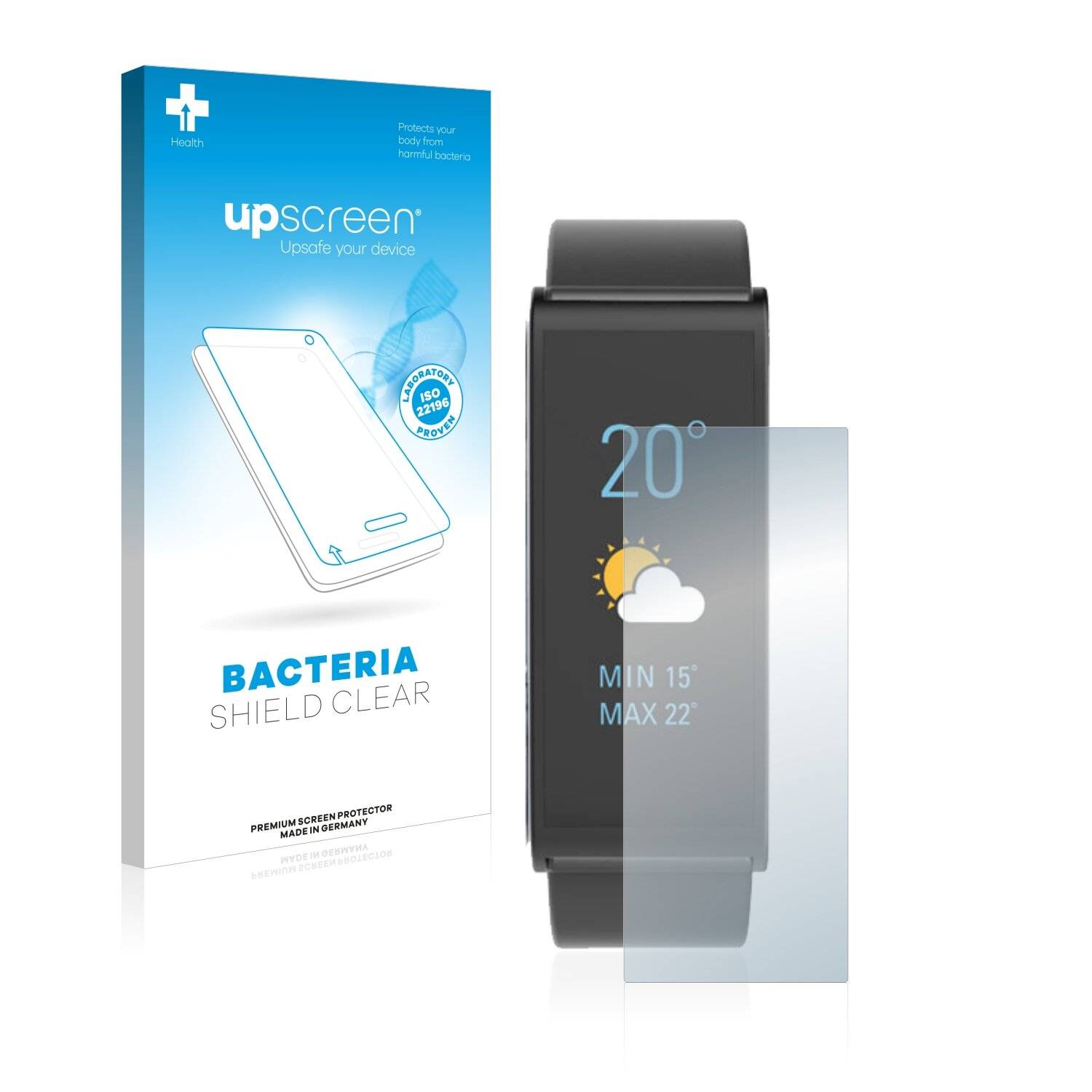 upscreen Bacteria Shield Clear Premium Antibakterielle Displayschutzfolie für MyKronoz ZeFit